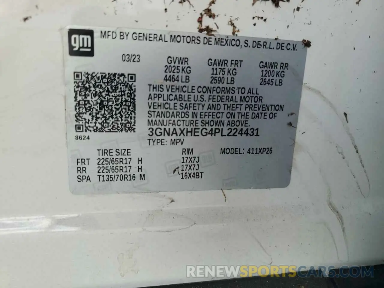 14 Photograph of a damaged car 3GNAXHEG4PL224431 CHEVROLET EQUINOX 2023