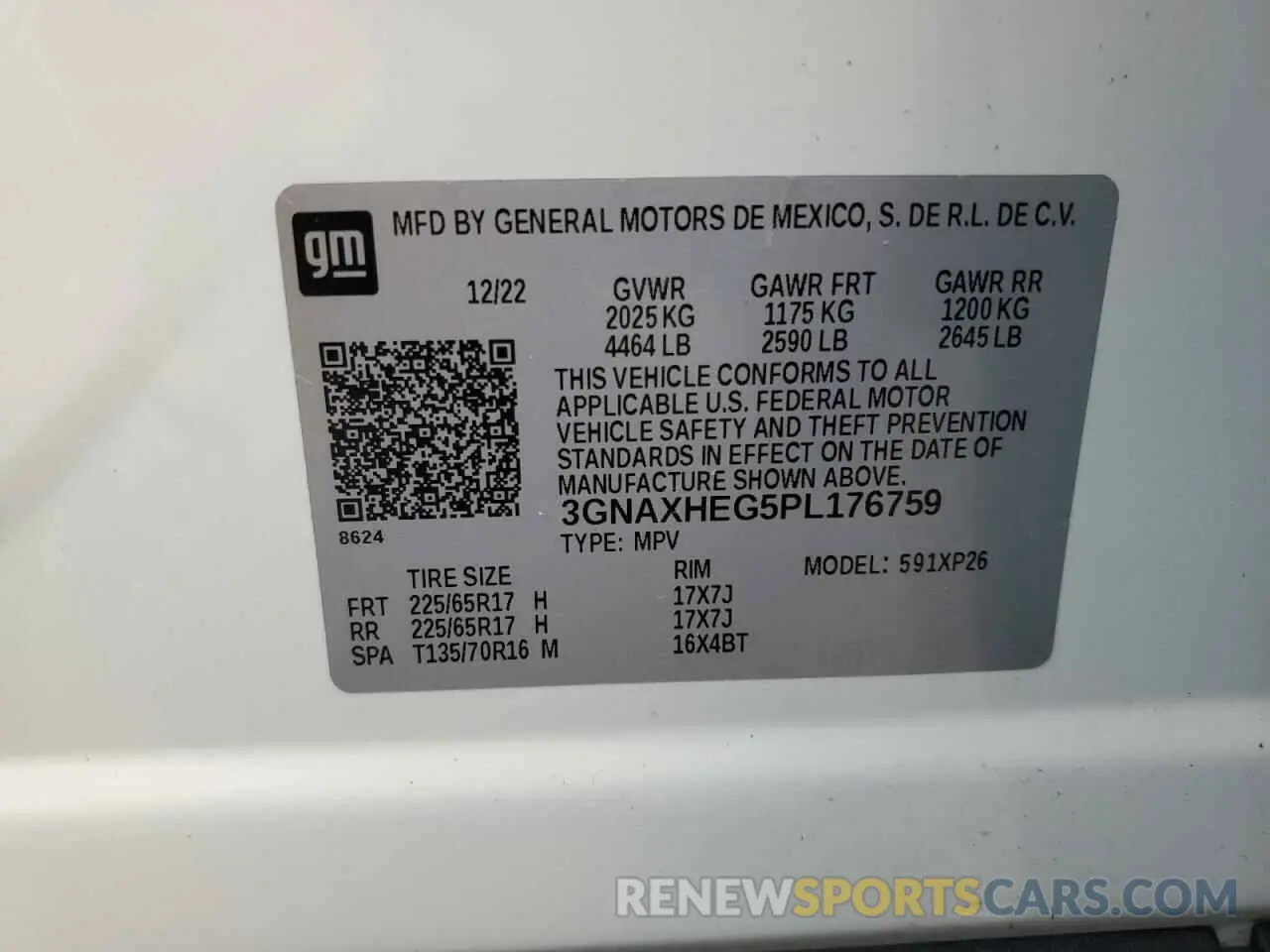 13 Photograph of a damaged car 3GNAXHEG5PL176759 CHEVROLET EQUINOX 2023