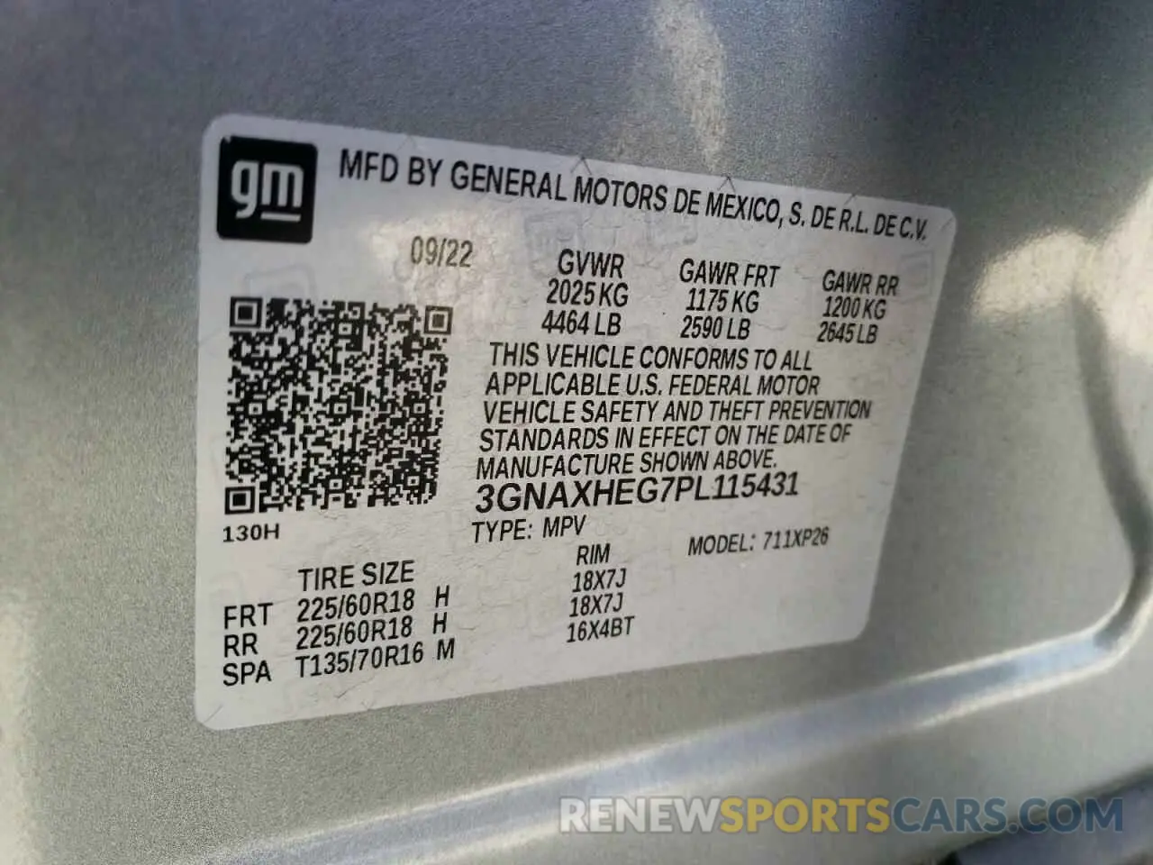 12 Photograph of a damaged car 3GNAXHEG7PL115431 CHEVROLET EQUINOX 2023