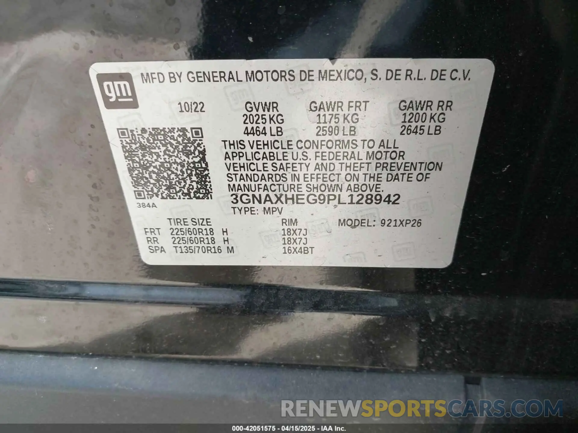 9 Photograph of a damaged car 3GNAXHEG9PL128942 CHEVROLET EQUINOX 2023