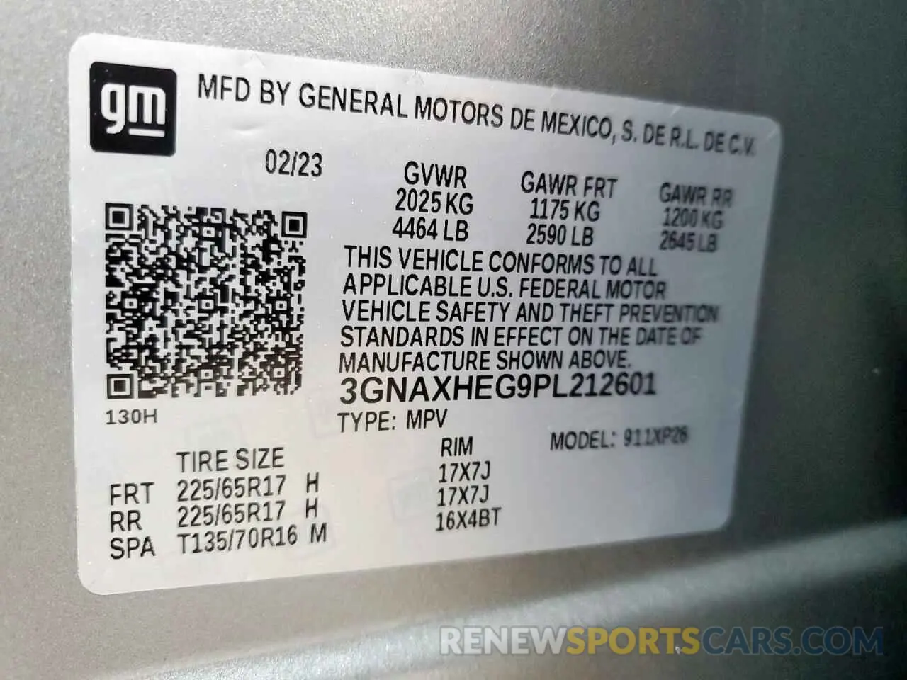 13 Photograph of a damaged car 3GNAXHEG9PL212601 CHEVROLET EQUINOX 2023