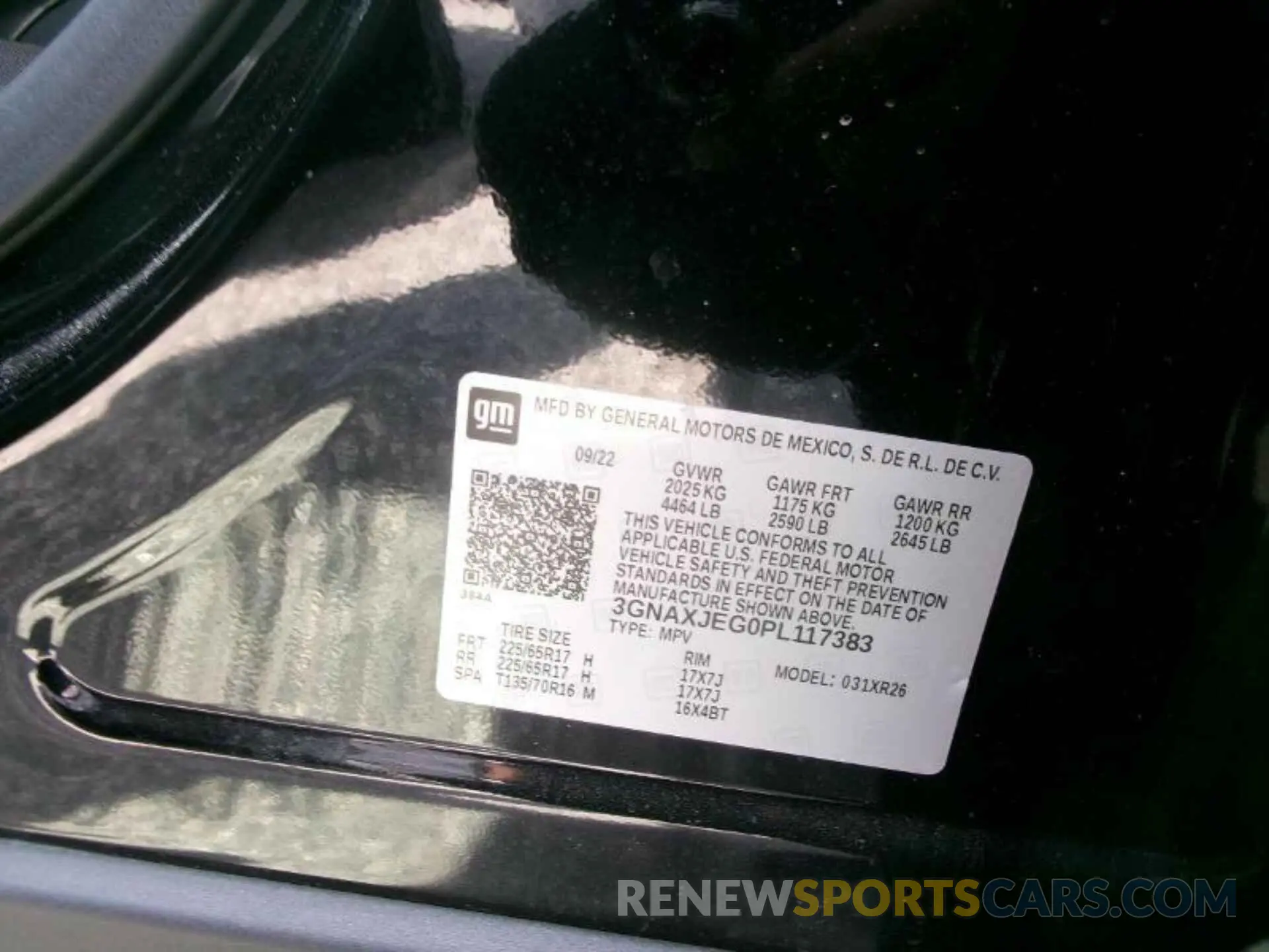 1 Photograph of a damaged car 3GNAXJEG0PL117383 CHEVROLET EQUINOX 2023