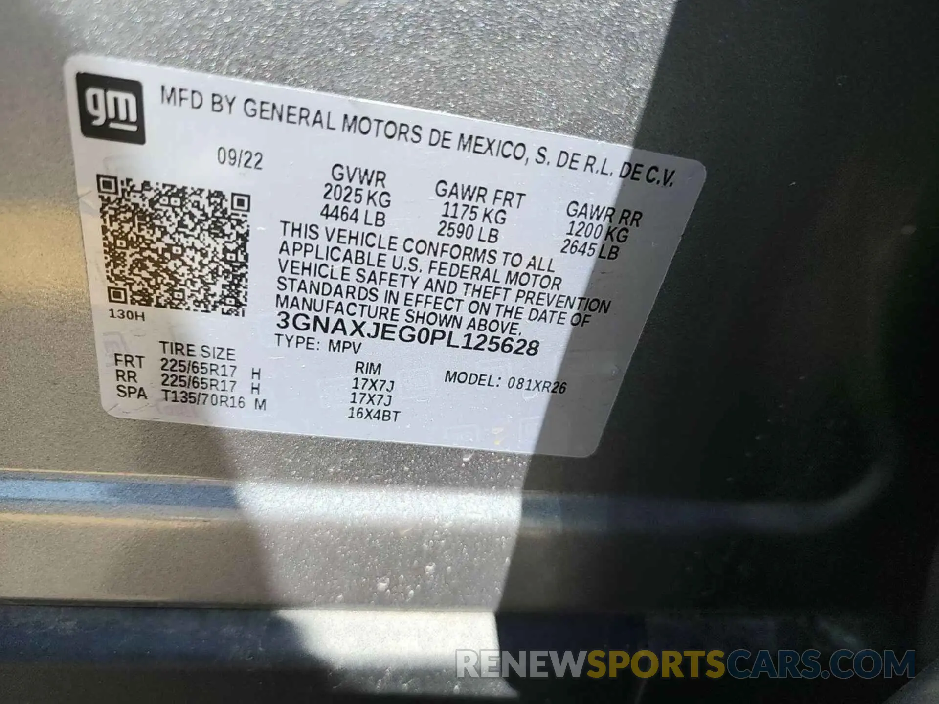 17 Photograph of a damaged car 3GNAXJEG0PL125628 CHEVROLET EQUINOX 2023