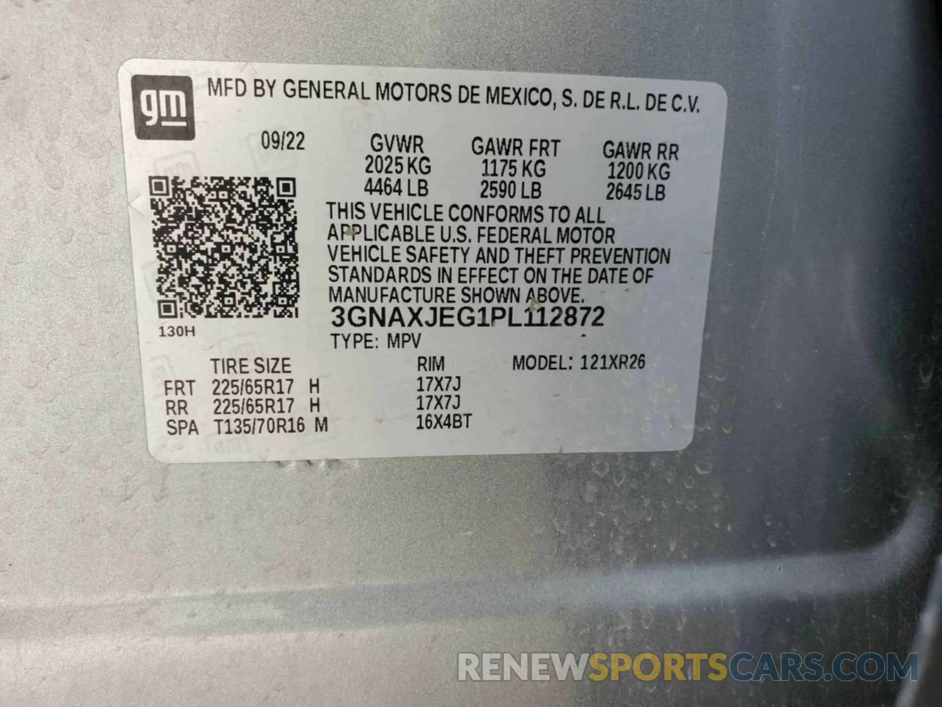 17 Photograph of a damaged car 3GNAXJEG1PL112872 CHEVROLET EQUINOX 2023