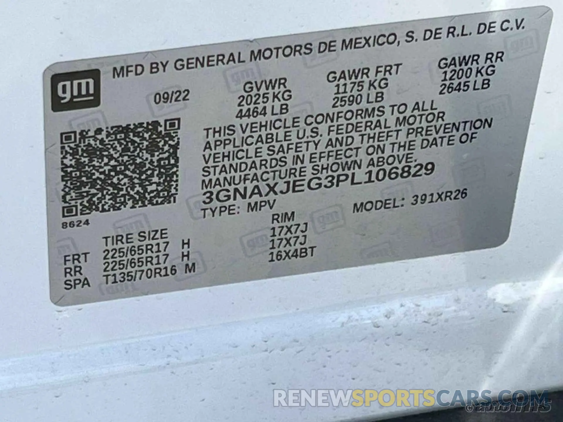 1 Photograph of a damaged car 3GNAXJEG3PL106829 CHEVROLET EQUINOX 2023