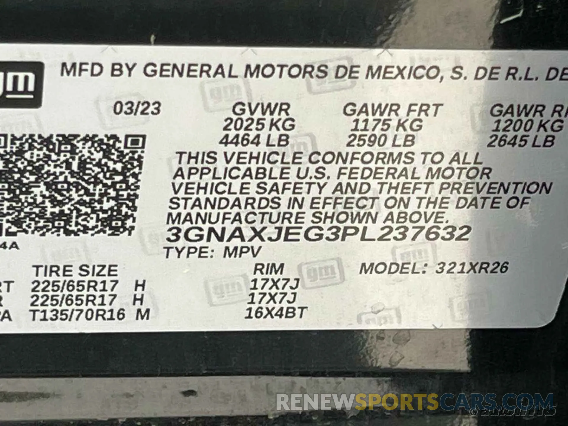 3 Photograph of a damaged car 3GNAXJEG3PL237632 CHEVROLET EQUINOX 2023