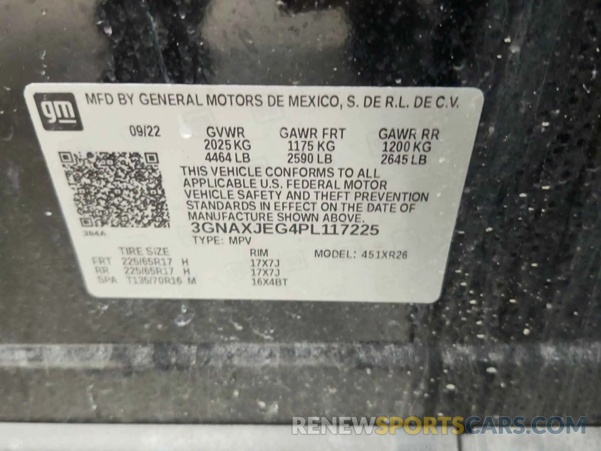 20 Photograph of a damaged car 3GNAXJEG4PL117225 CHEVROLET EQUINOX 2023