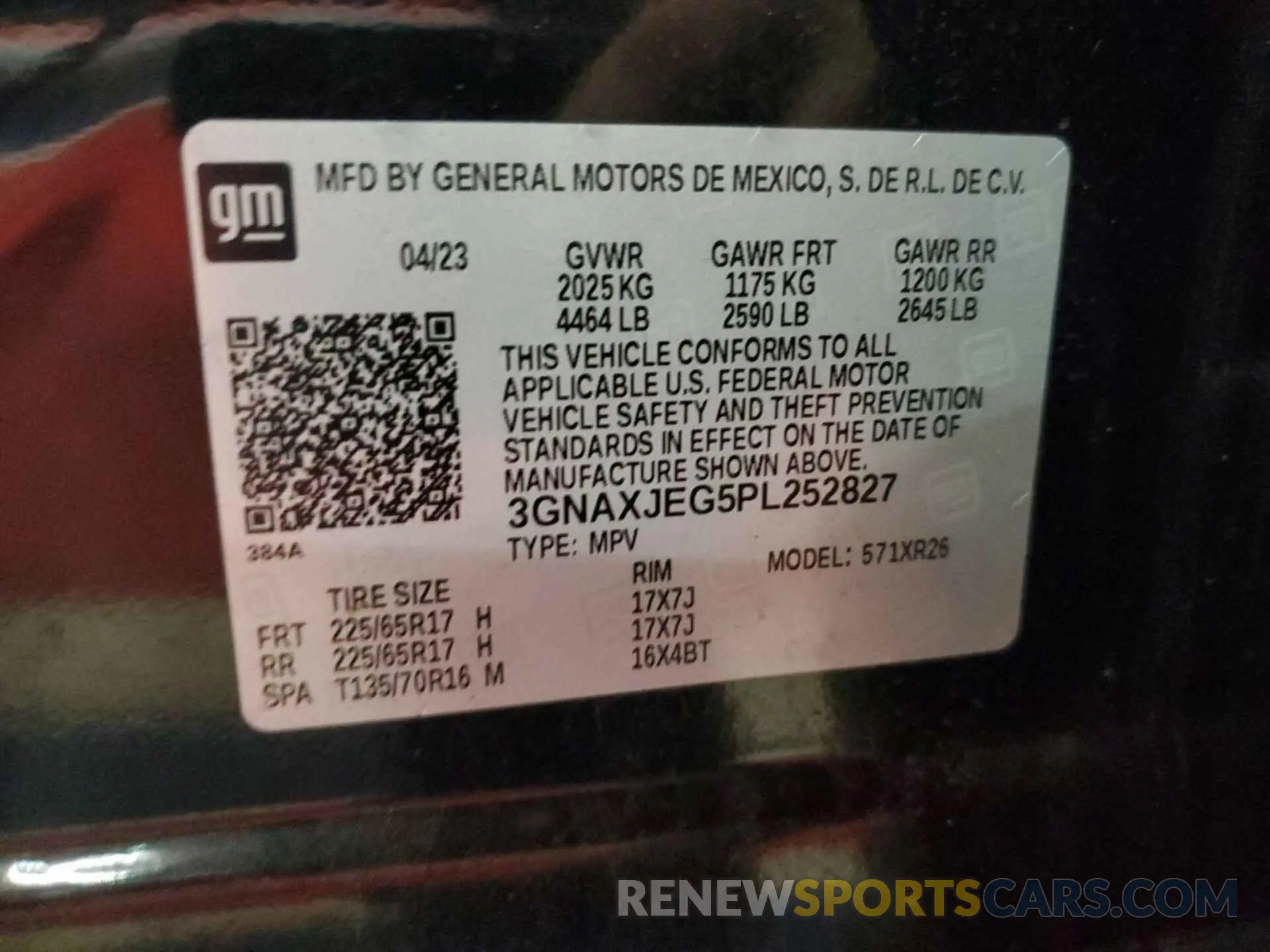 20 Photograph of a damaged car 3GNAXJEG5PL252827 CHEVROLET EQUINOX 2023