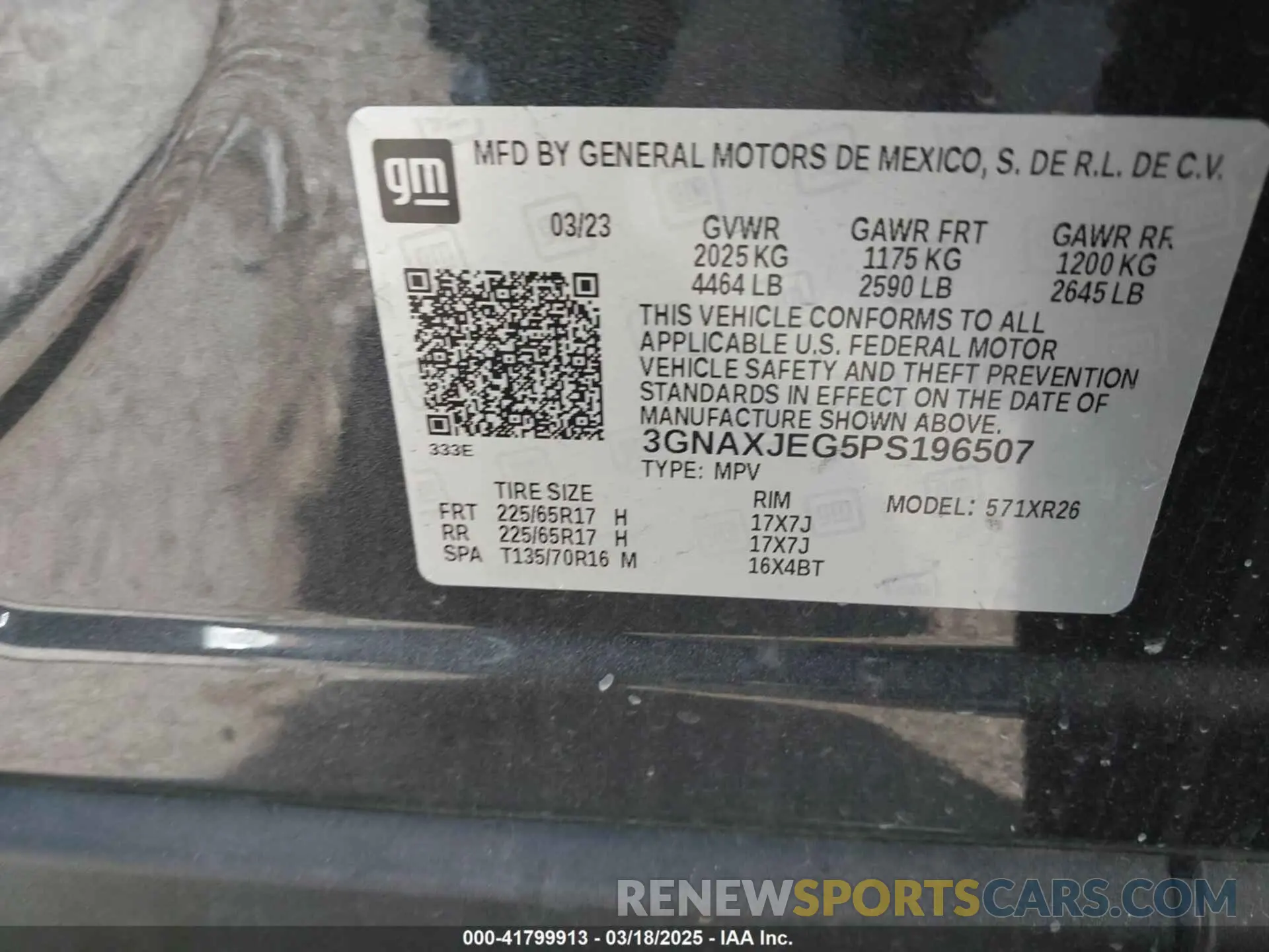 9 Photograph of a damaged car 3GNAXJEG5PS196507 CHEVROLET EQUINOX 2023