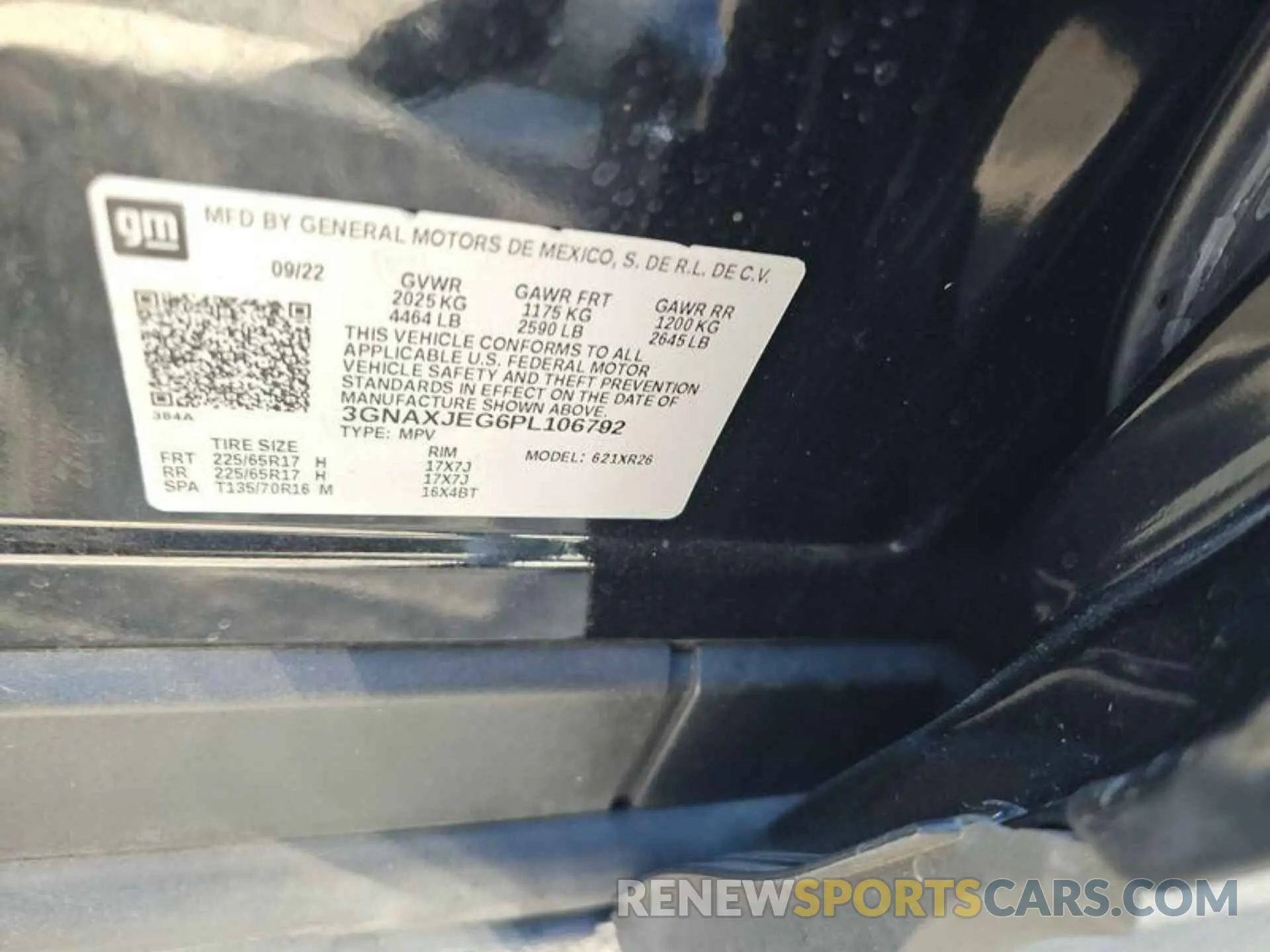 3 Photograph of a damaged car 3GNAXJEG6PL106792 CHEVROLET EQUINOX 2023
