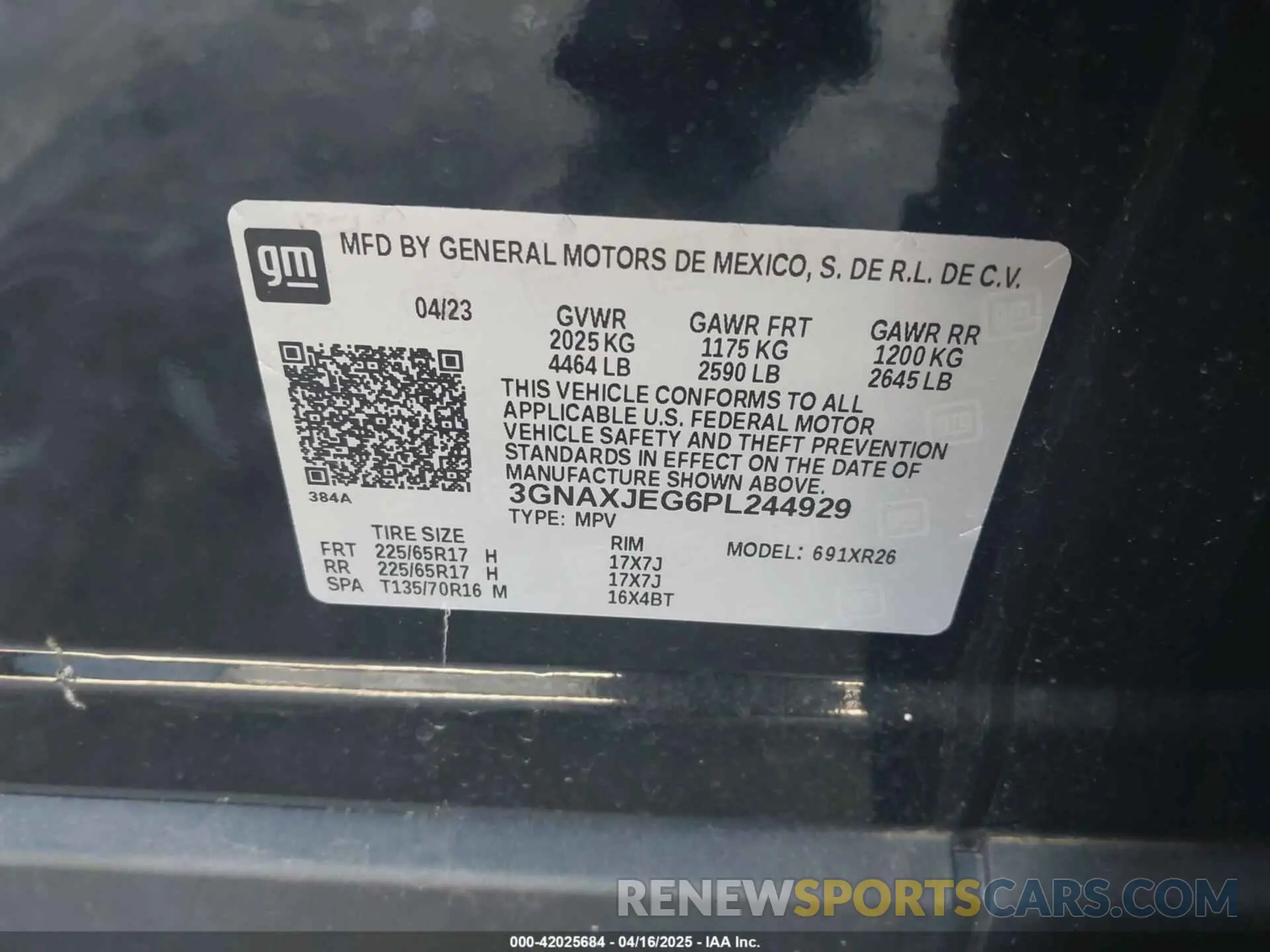 9 Photograph of a damaged car 3GNAXJEG6PL244929 CHEVROLET EQUINOX 2023
