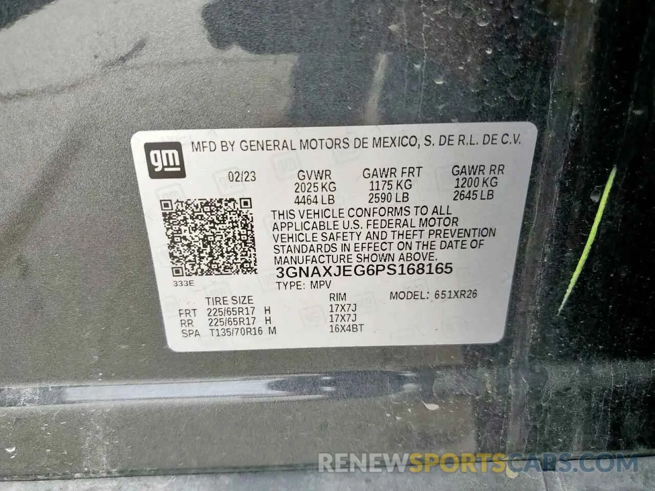 15 Photograph of a damaged car 3GNAXJEG6PS168165 CHEVROLET EQUINOX 2023