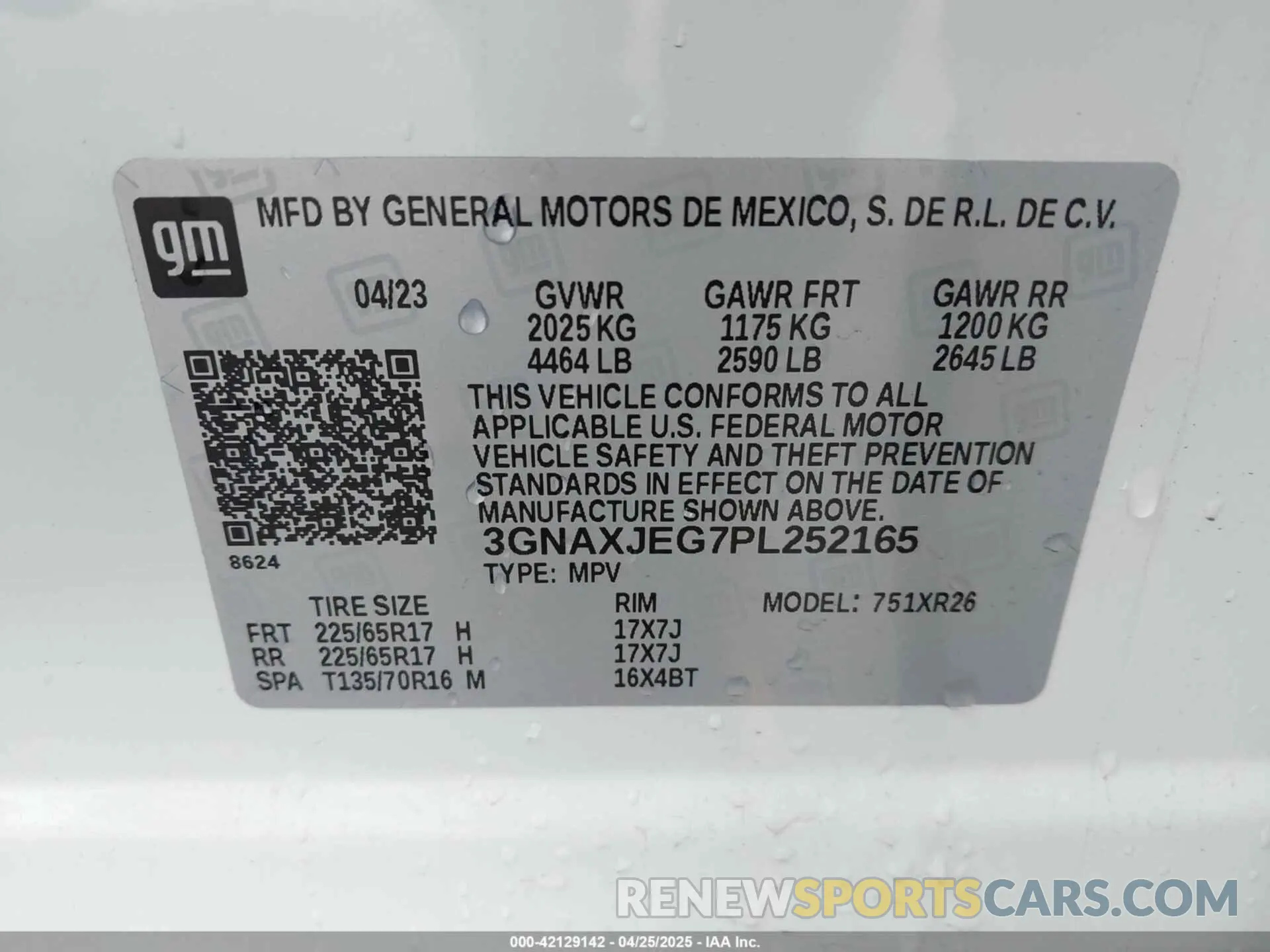 9 Photograph of a damaged car 3GNAXJEG7PL252165 CHEVROLET EQUINOX 2023