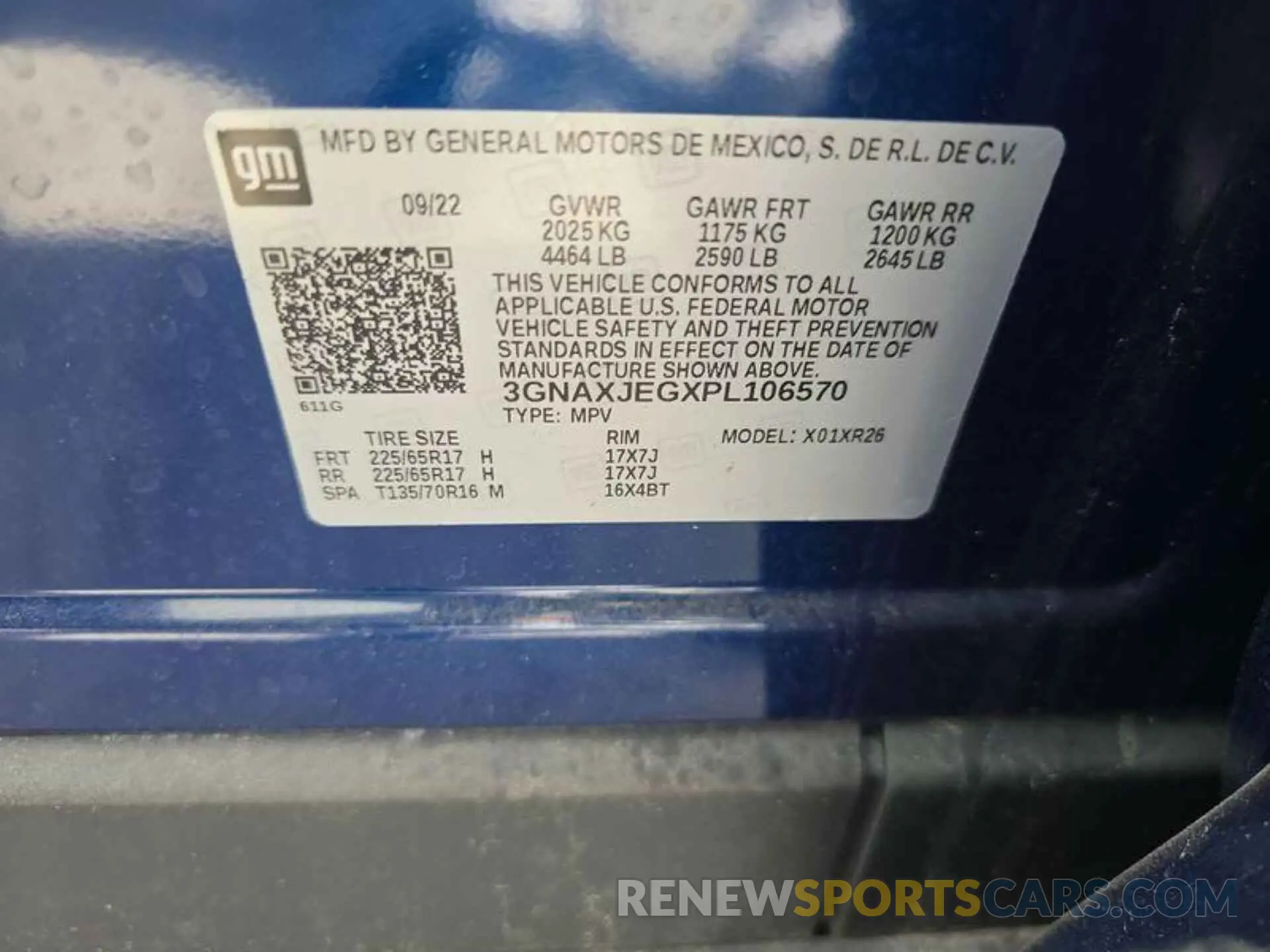 1 Photograph of a damaged car 3GNAXJEGXPL106570 CHEVROLET EQUINOX 2023