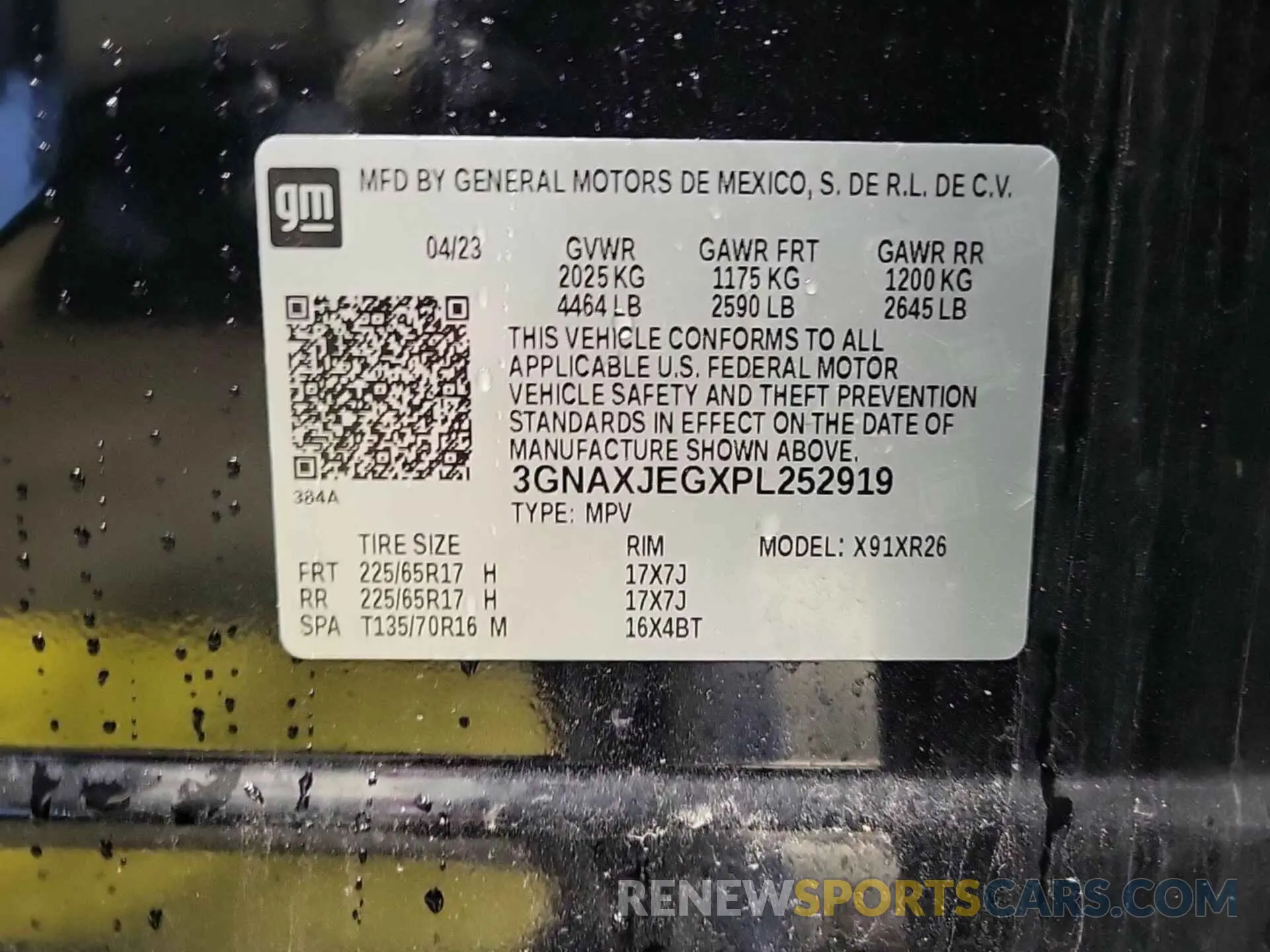 23 Photograph of a damaged car 3GNAXJEGXPL252919 CHEVROLET EQUINOX 2023