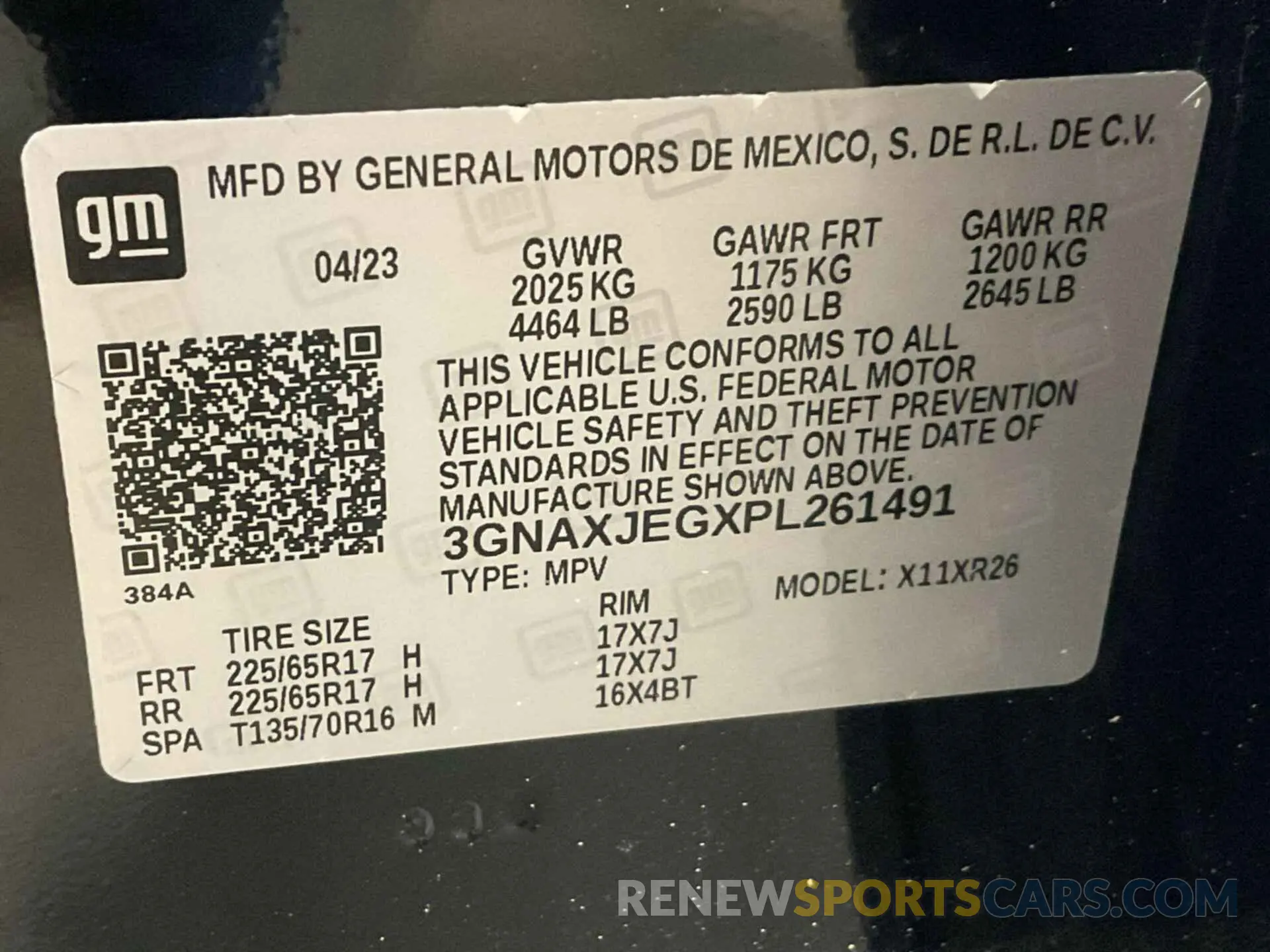 3 Photograph of a damaged car 3GNAXJEGXPL261491 CHEVROLET EQUINOX 2023