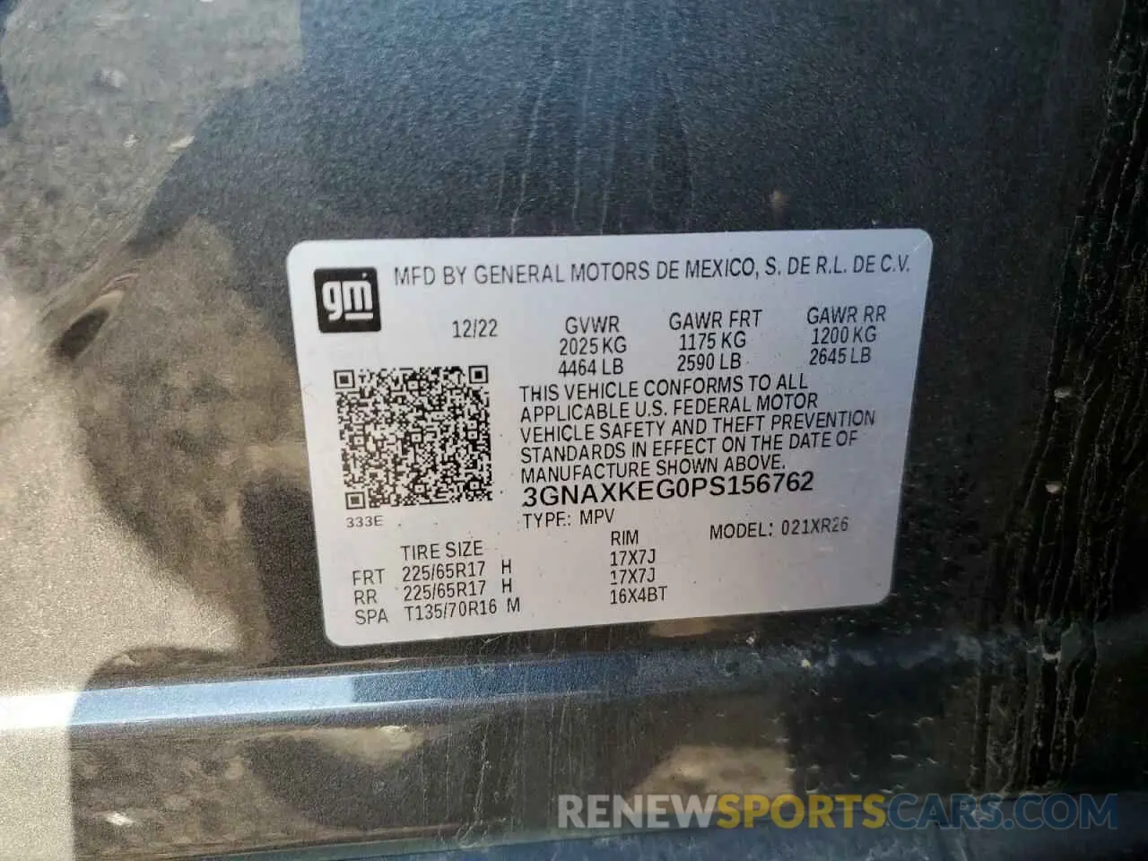 13 Photograph of a damaged car 3GNAXKEG0PS156762 CHEVROLET EQUINOX 2023