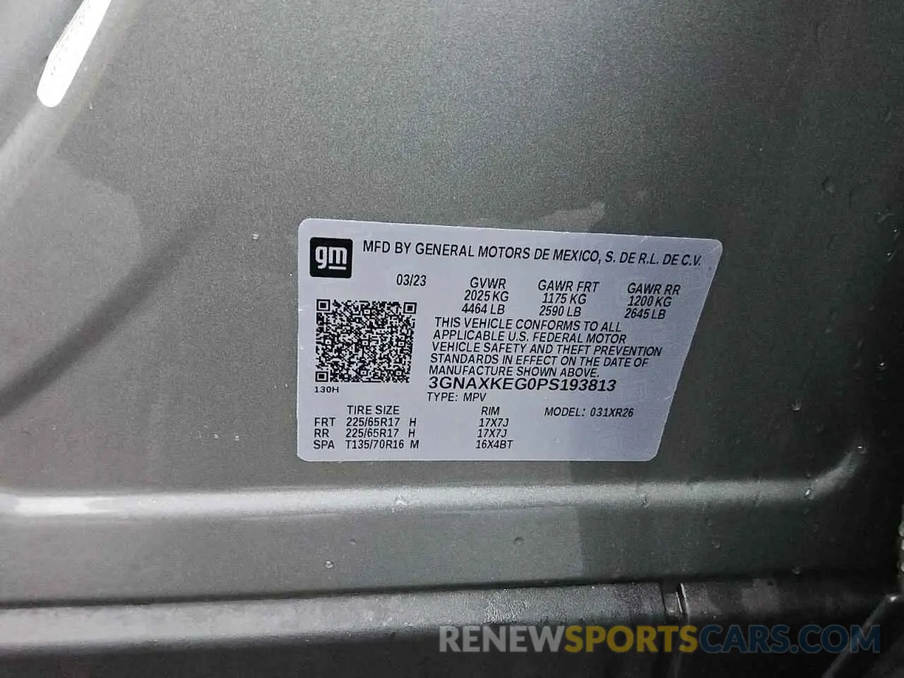13 Photograph of a damaged car 3GNAXKEG0PS193813 CHEVROLET EQUINOX 2023