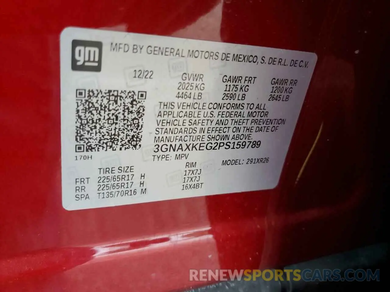 13 Photograph of a damaged car 3GNAXKEG2PS159789 CHEVROLET EQUINOX 2023