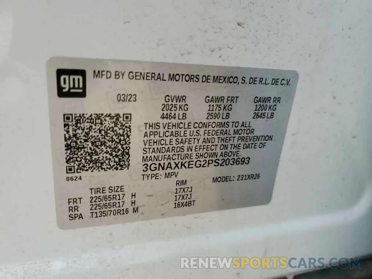 13 Photograph of a damaged car 3GNAXKEG2PS203693 CHEVROLET EQUINOX 2023