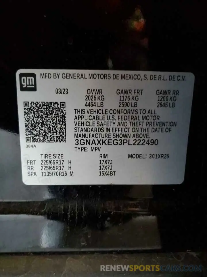 12 Photograph of a damaged car 3GNAXKEG3PL222490 CHEVROLET EQUINOX 2023