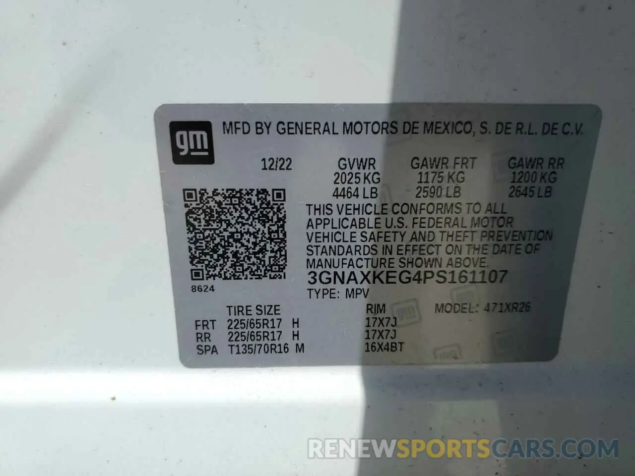 13 Photograph of a damaged car 3GNAXKEG4PS161107 CHEVROLET EQUINOX 2023