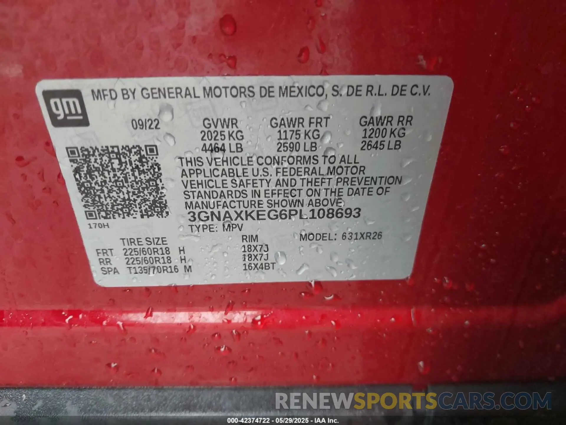 9 Photograph of a damaged car 3GNAXKEG6PL108693 CHEVROLET EQUINOX 2023