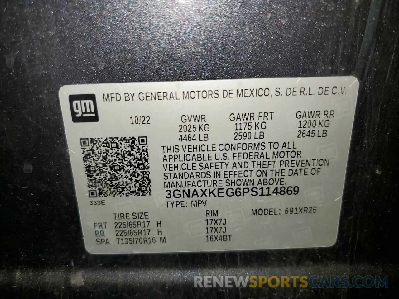 13 Photograph of a damaged car 3GNAXKEG6PS114869 CHEVROLET EQUINOX 2023