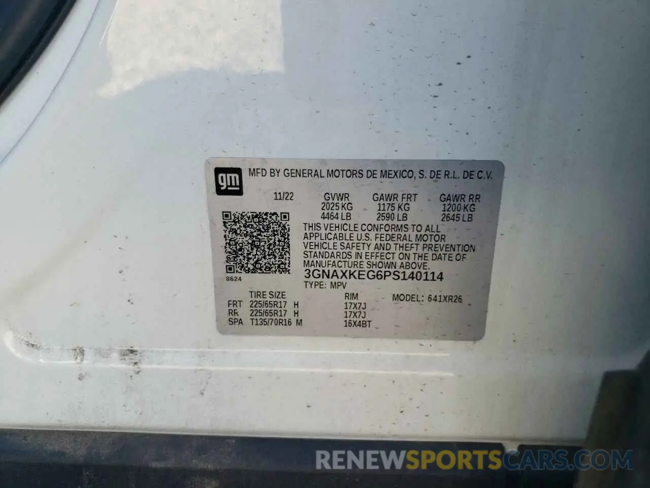 14 Photograph of a damaged car 3GNAXKEG6PS140114 CHEVROLET EQUINOX 2023