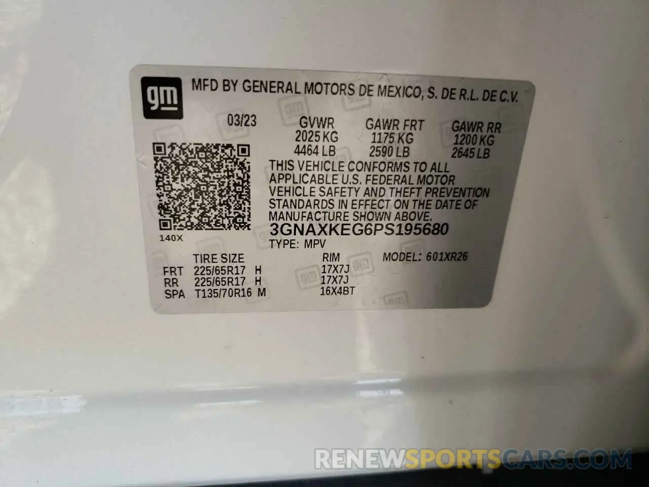 14 Photograph of a damaged car 3GNAXKEG6PS195680 CHEVROLET EQUINOX 2023