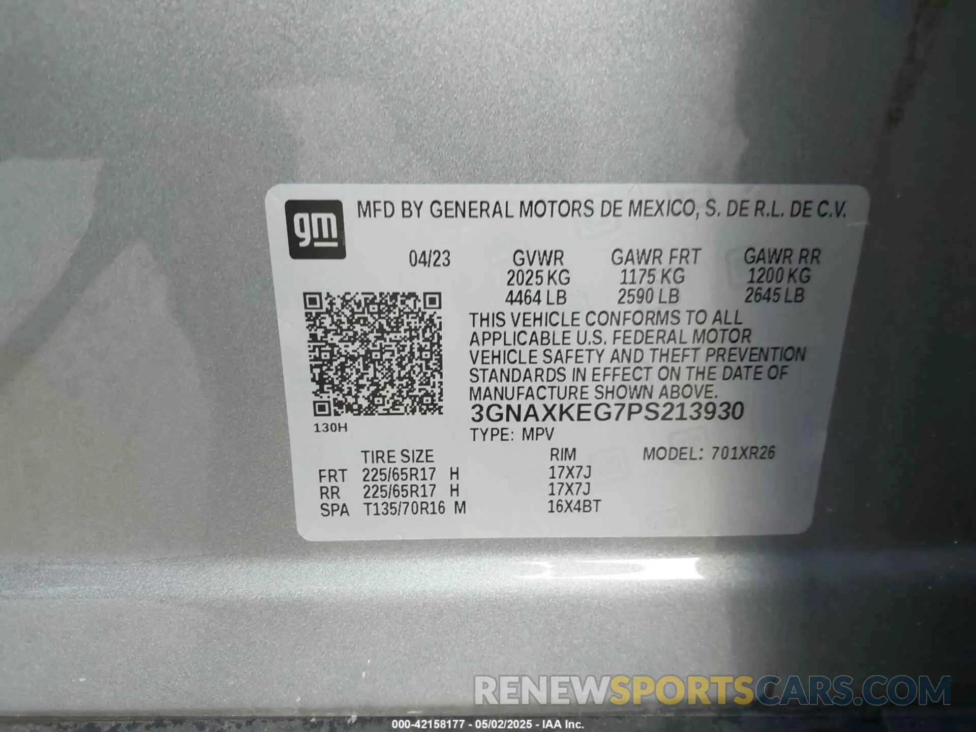 9 Photograph of a damaged car 3GNAXKEG7PS213930 CHEVROLET EQUINOX 2023