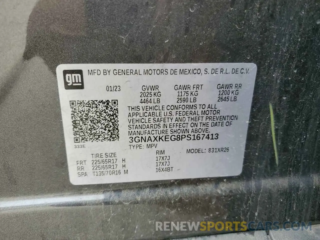 13 Photograph of a damaged car 3GNAXKEG8PS167413 CHEVROLET EQUINOX 2023
