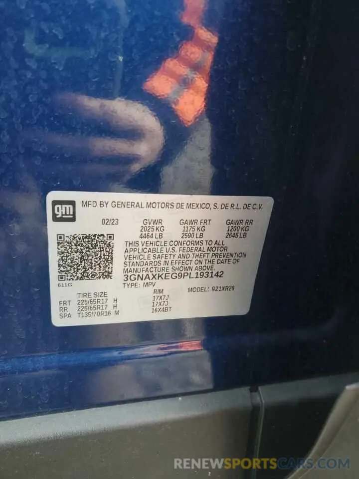 13 Photograph of a damaged car 3GNAXKEG9PL193142 CHEVROLET EQUINOX 2023