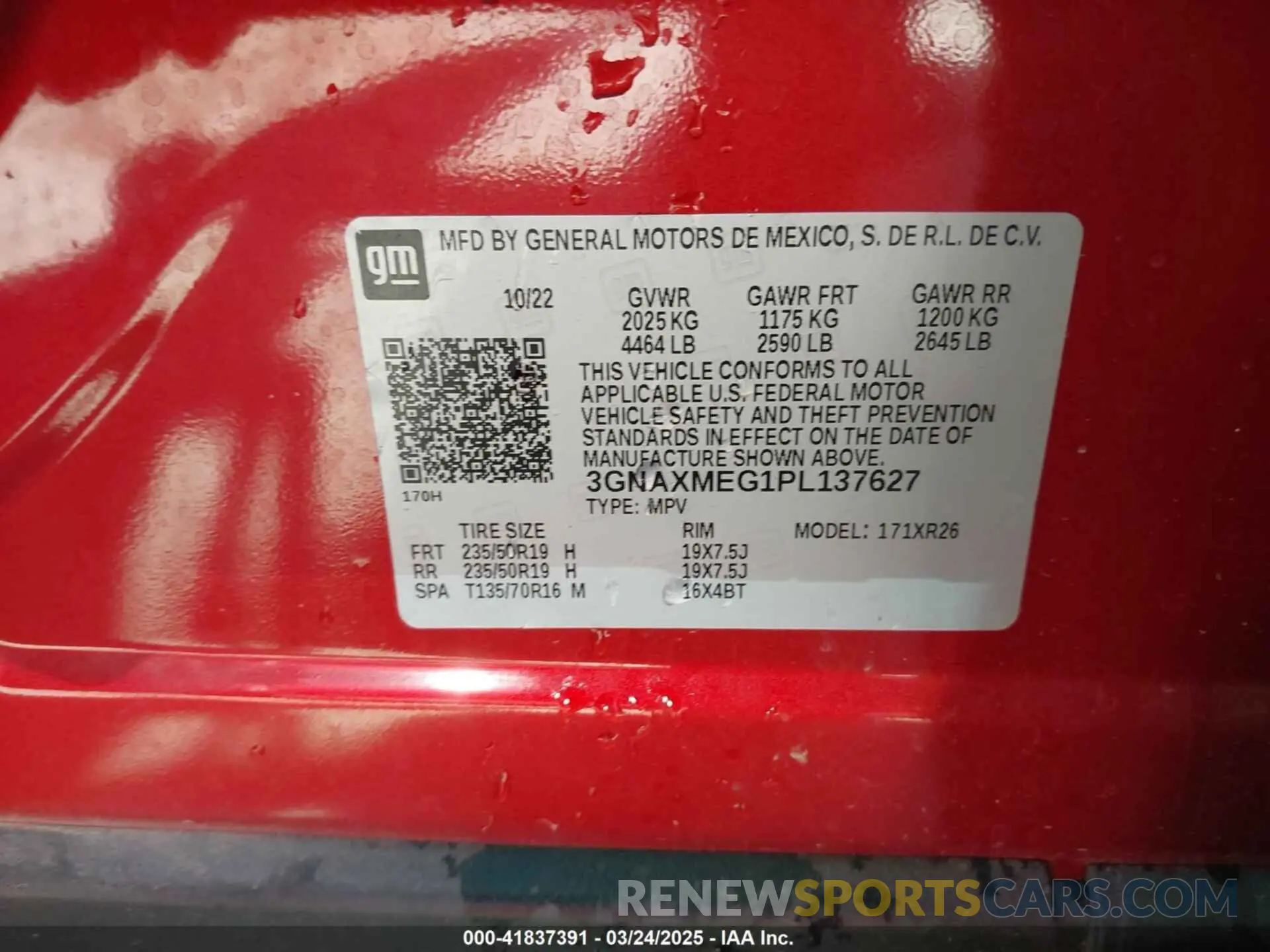9 Photograph of a damaged car 3GNAXMEG1PL137627 CHEVROLET EQUINOX 2023