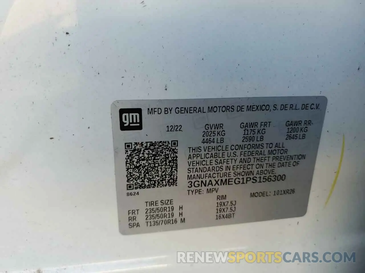 14 Photograph of a damaged car 3GNAXMEG1PS156300 CHEVROLET EQUINOX 2023