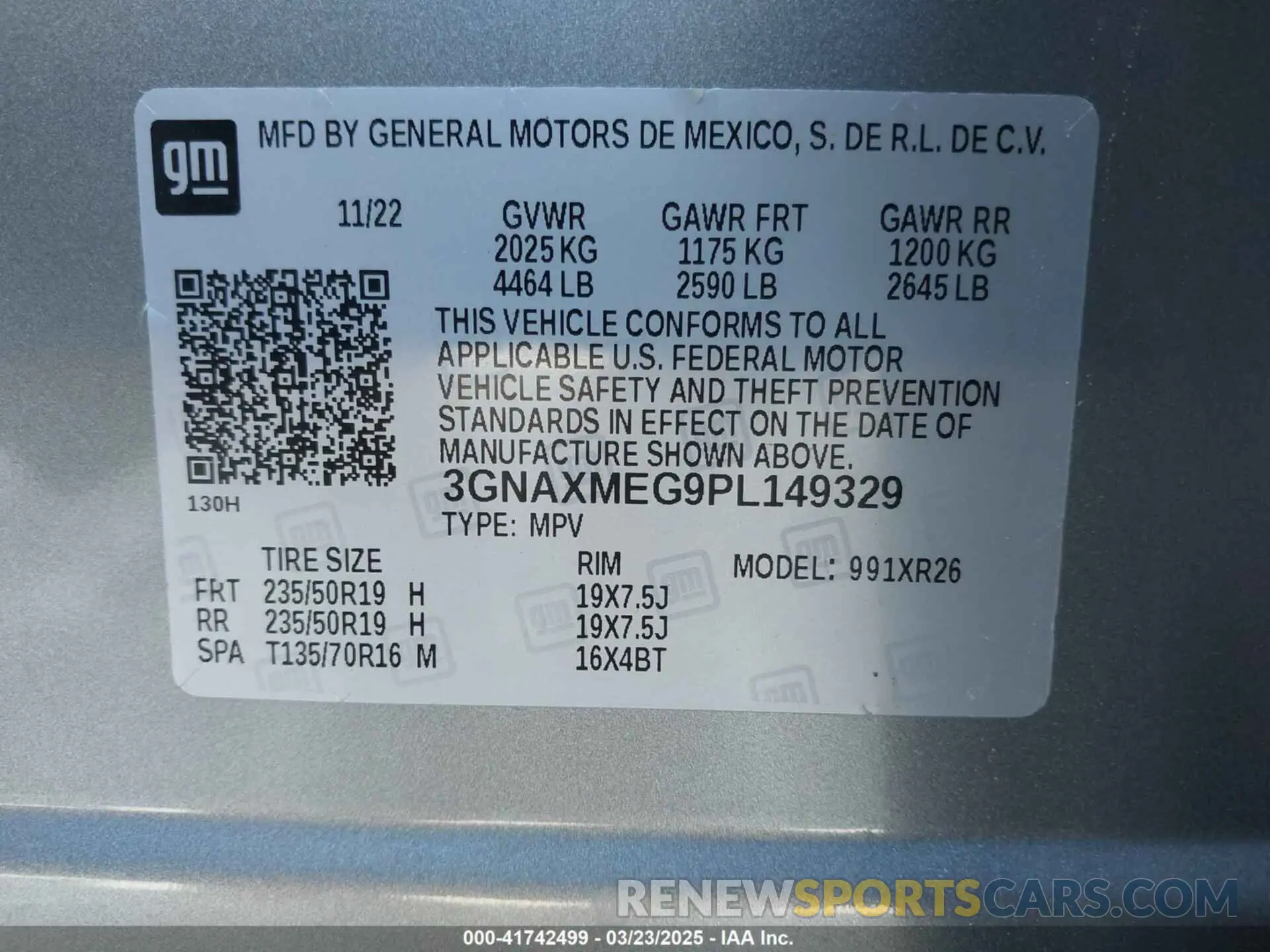 9 Photograph of a damaged car 3GNAXMEG9PL149329 CHEVROLET EQUINOX 2023