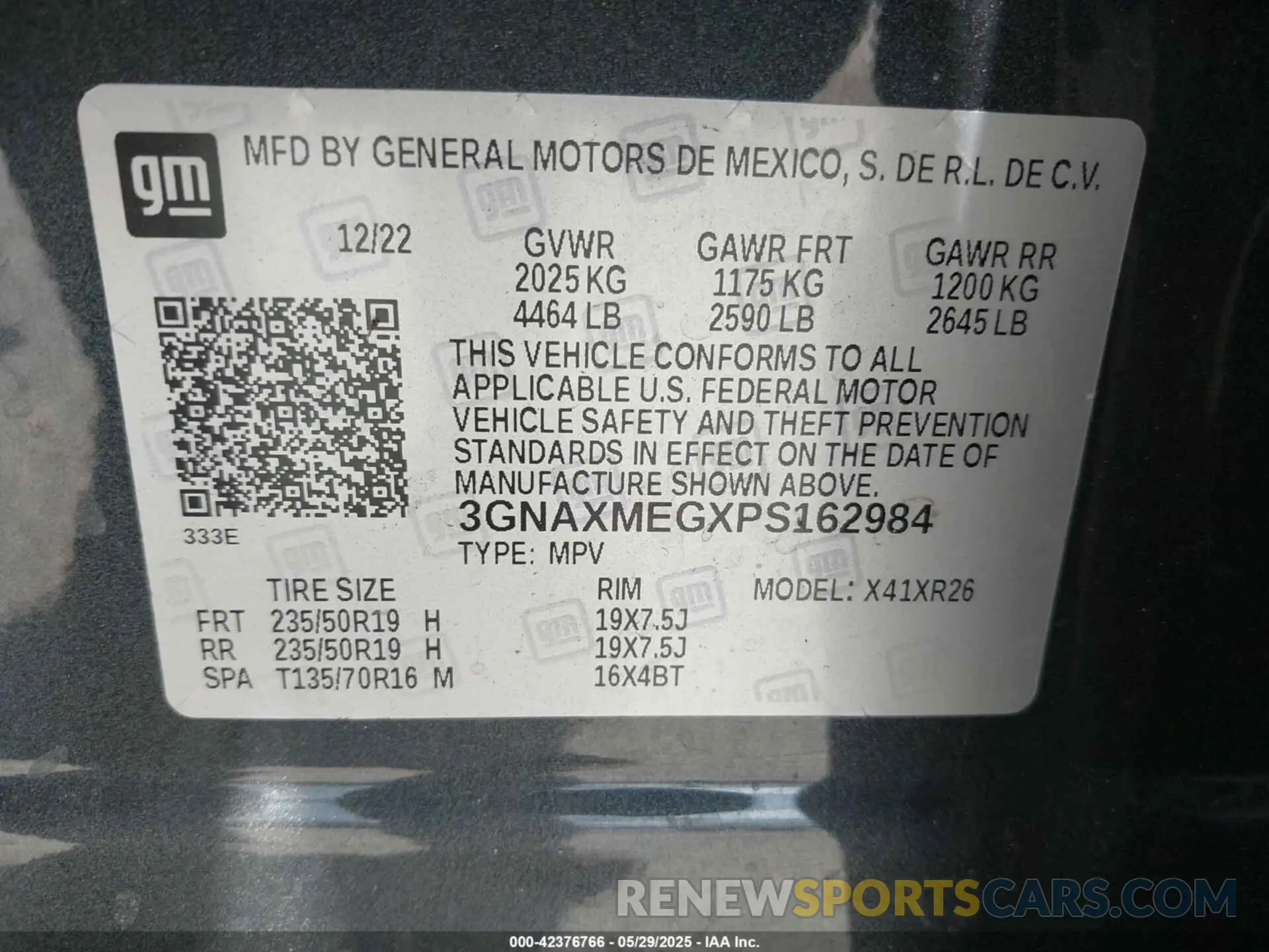 9 Photograph of a damaged car 3GNAXMEGXPS162984 CHEVROLET EQUINOX 2023