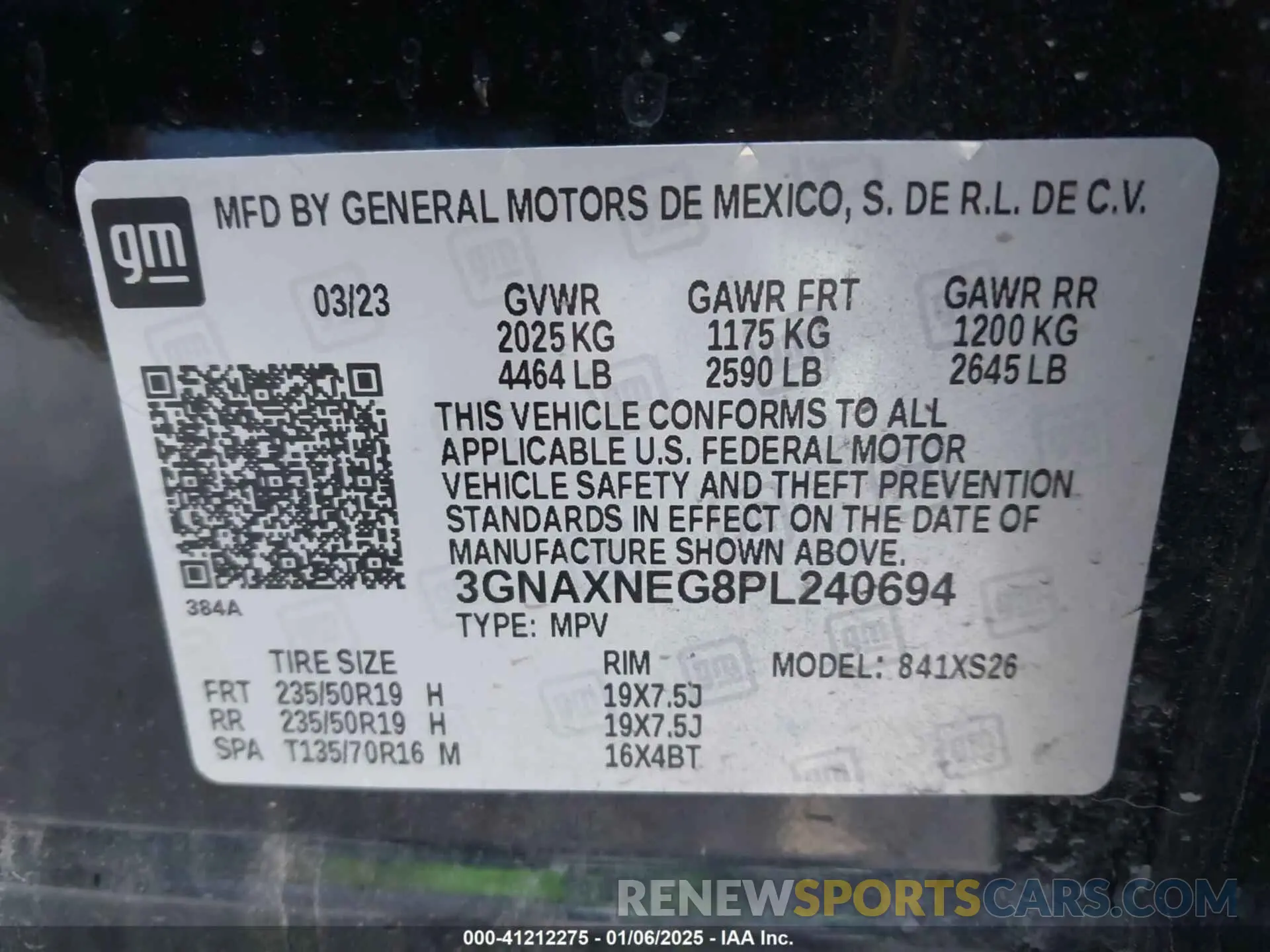 9 Photograph of a damaged car 3GNAXNEG8PL240694 CHEVROLET EQUINOX 2023