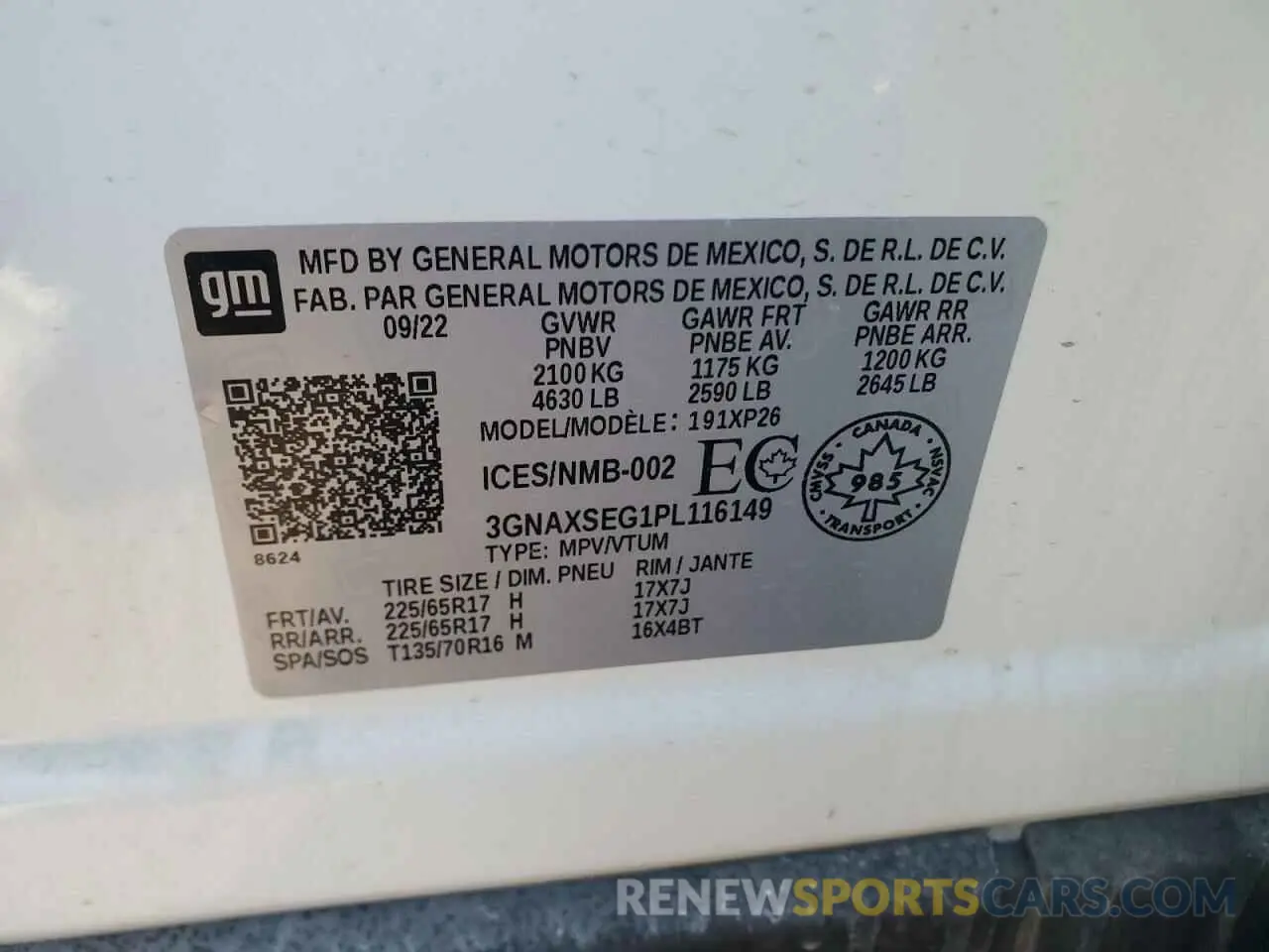 13 Photograph of a damaged car 3GNAXSEG1PL116149 CHEVROLET EQUINOX 2023