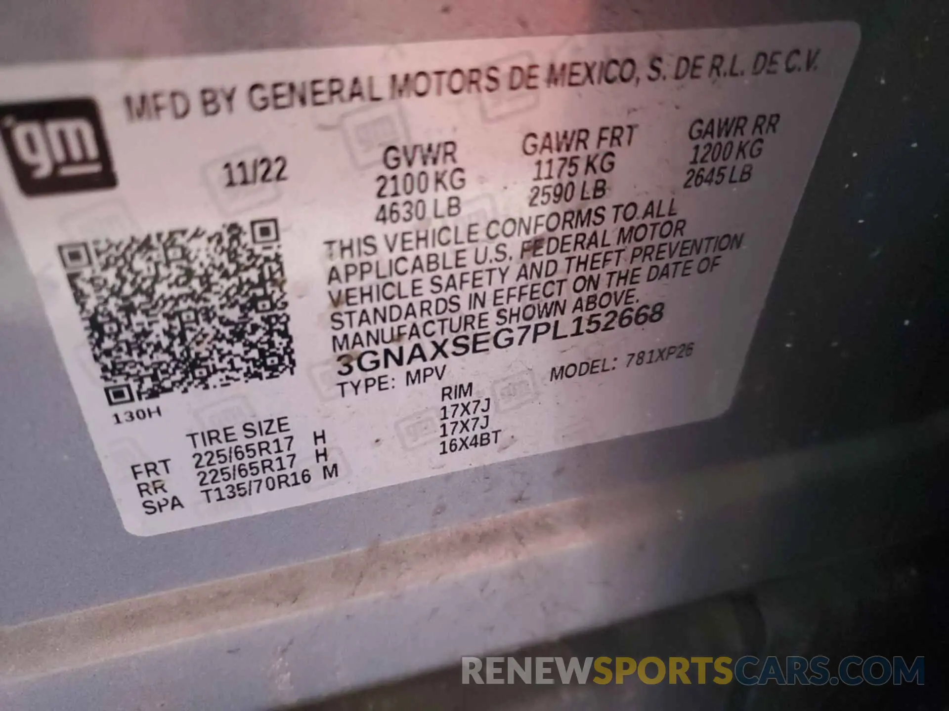 2 Photograph of a damaged car 3GNAXSEG7PL152668 CHEVROLET EQUINOX 2023