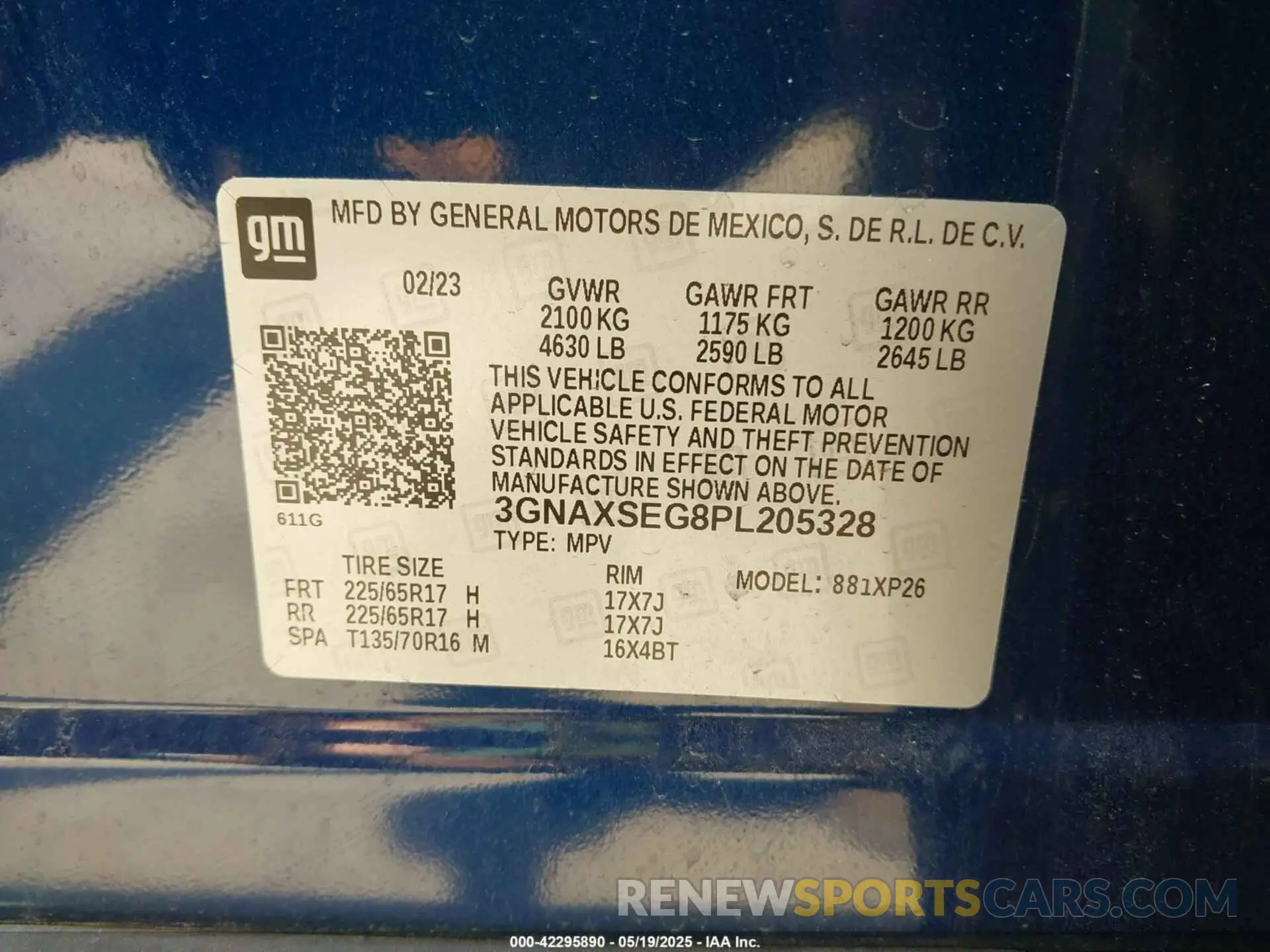 9 Photograph of a damaged car 3GNAXSEG8PL205328 CHEVROLET EQUINOX 2023