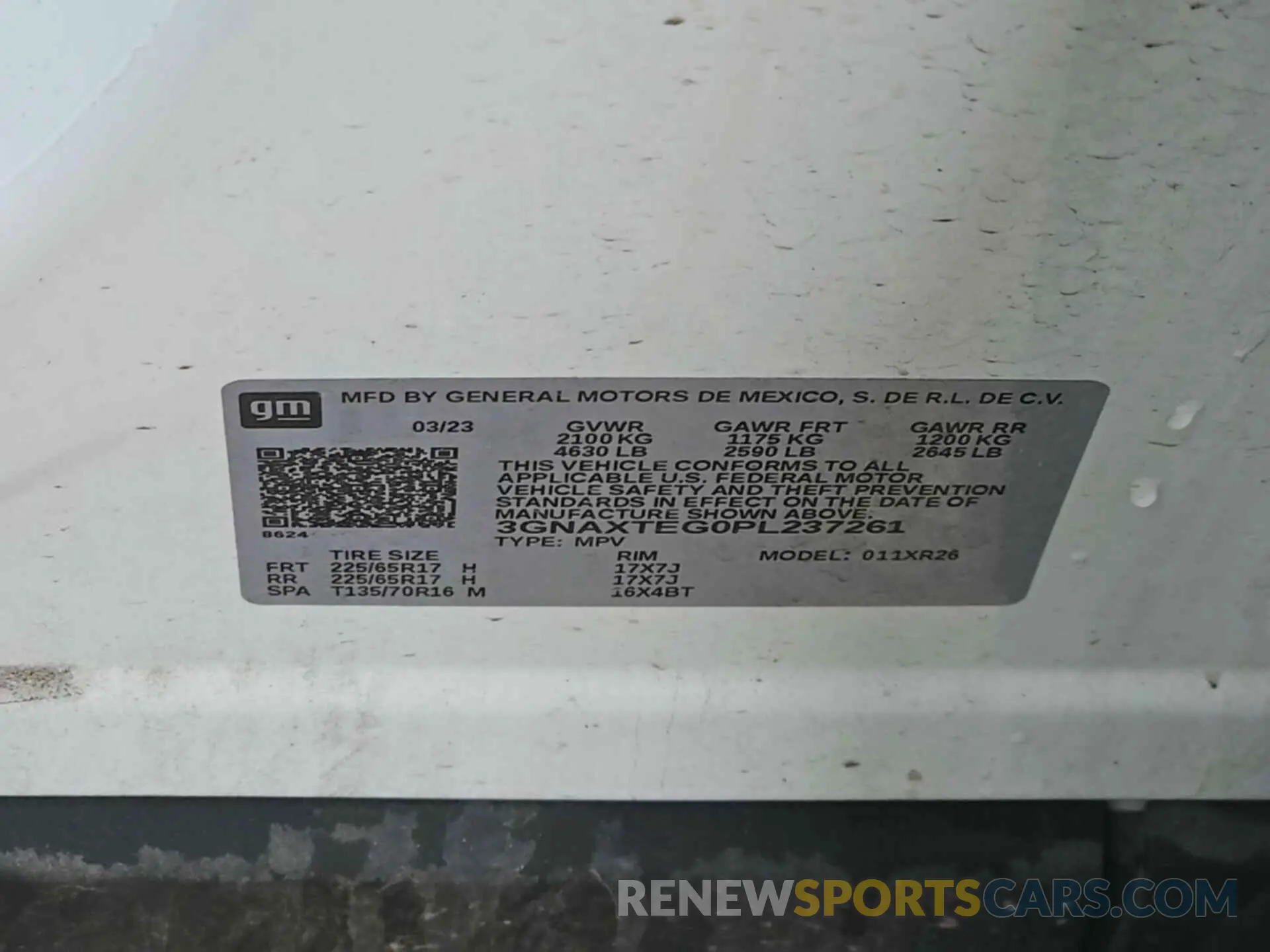 5 Photograph of a damaged car 3GNAXTEG0PL237261 CHEVROLET EQUINOX 2023