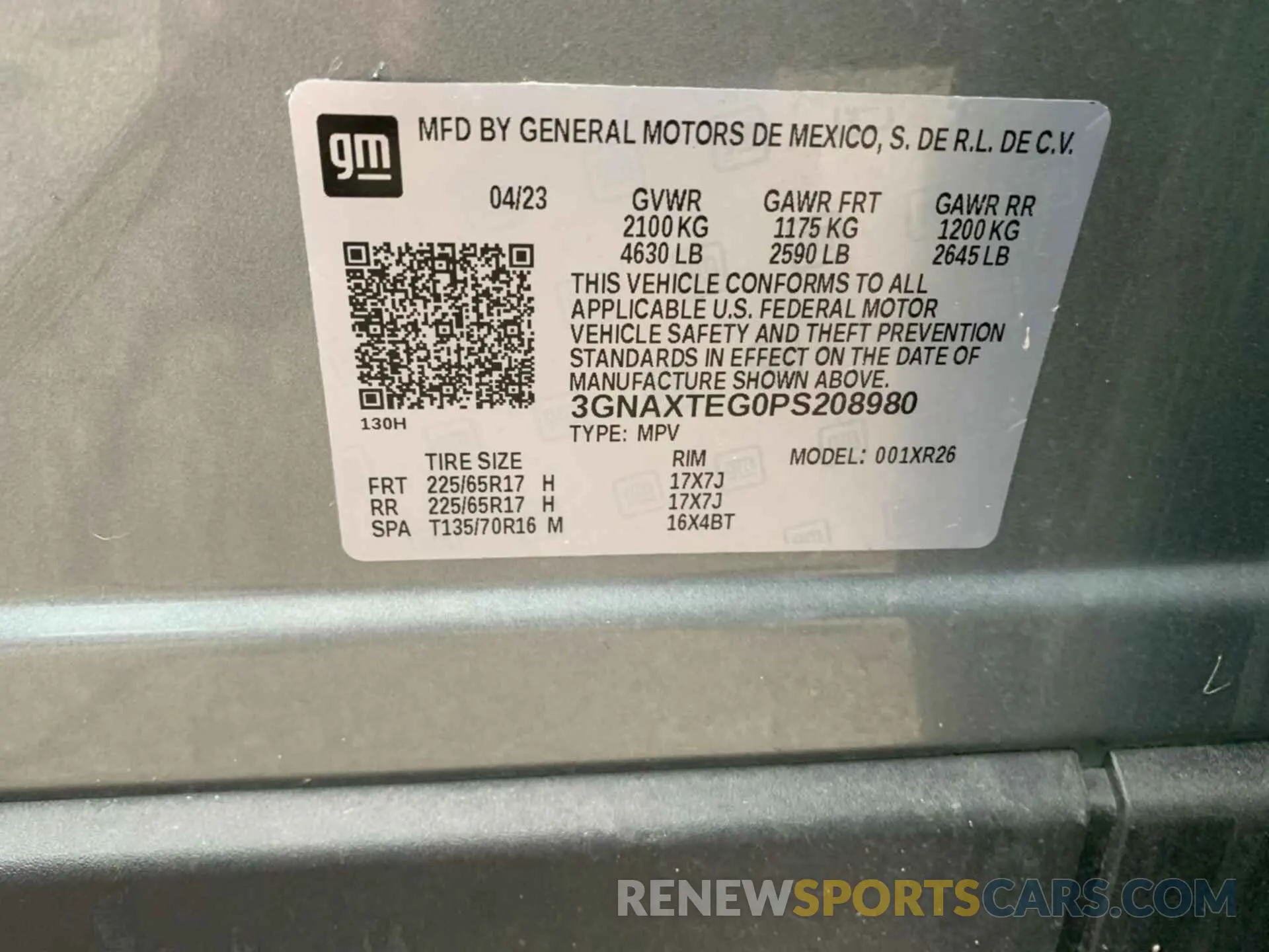 25 Photograph of a damaged car 3GNAXTEG0PS208980 CHEVROLET EQUINOX 2023