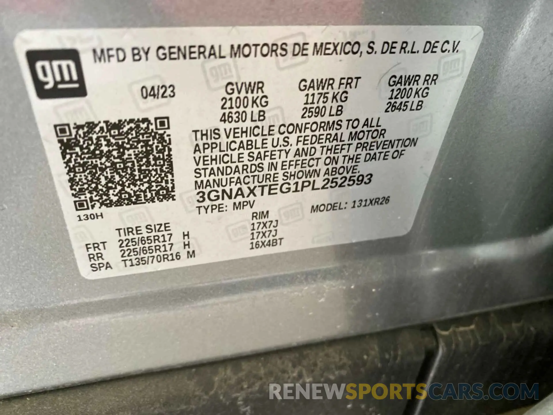 10 Photograph of a damaged car 3GNAXTEG1PL252593 CHEVROLET EQUINOX 2023