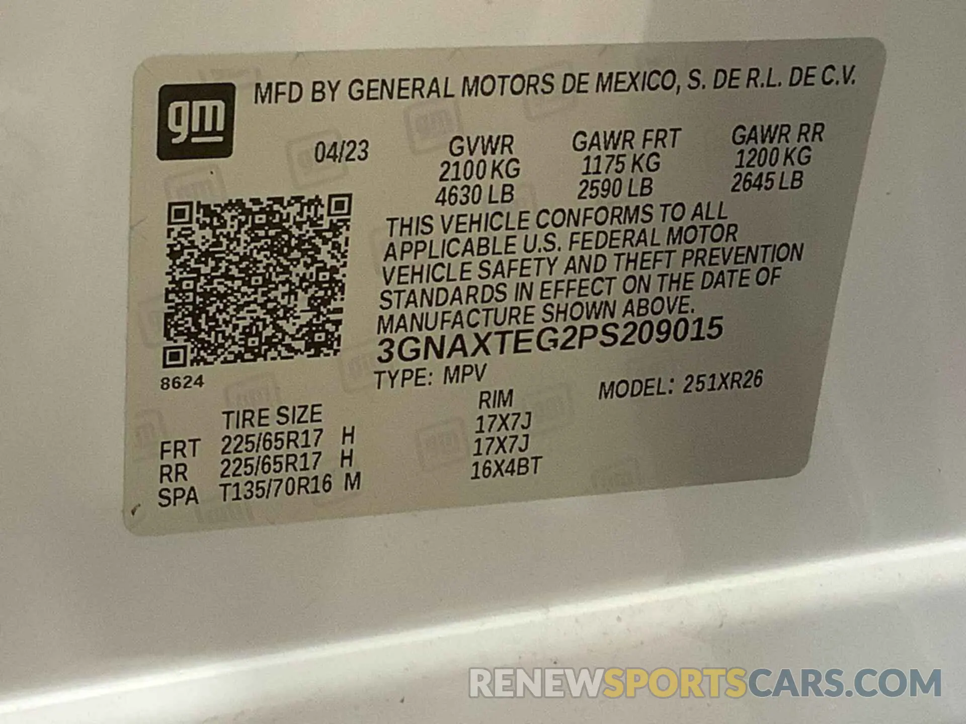 7 Photograph of a damaged car 3GNAXTEG2PS209015 CHEVROLET EQUINOX 2023
