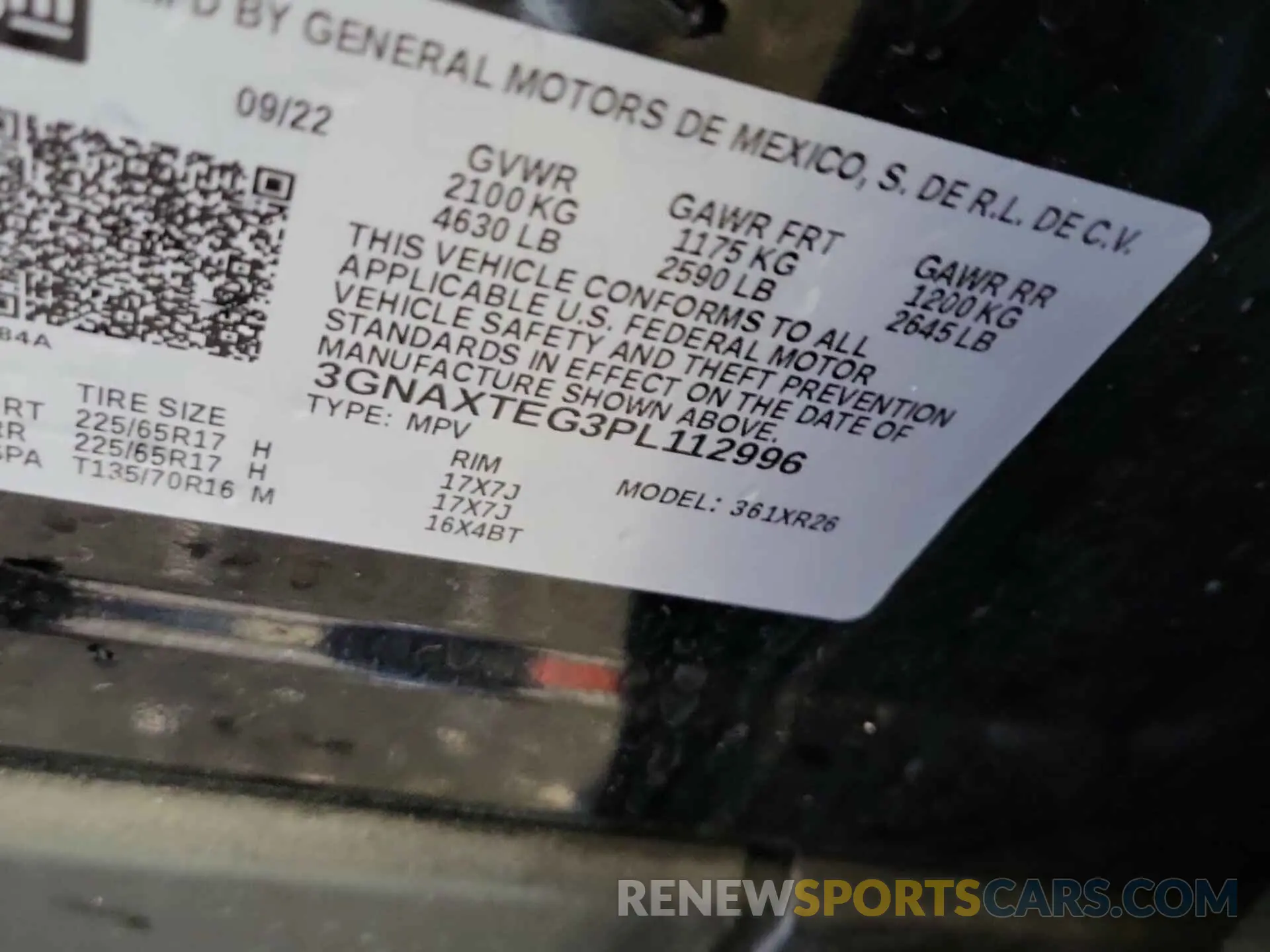 9 Photograph of a damaged car 3GNAXTEG3PL112996 CHEVROLET EQUINOX 2023