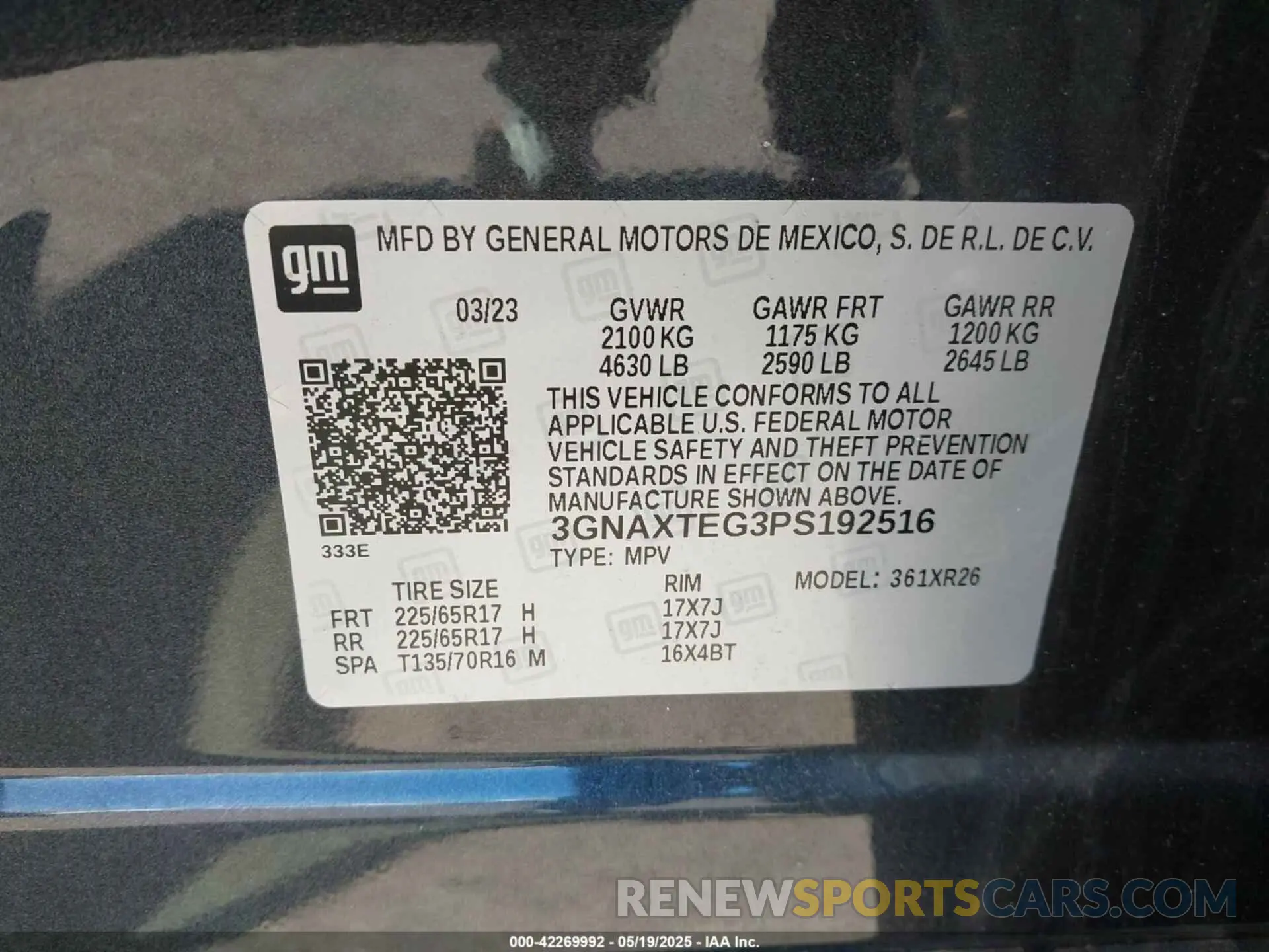 9 Photograph of a damaged car 3GNAXTEG3PS192516 CHEVROLET EQUINOX 2023