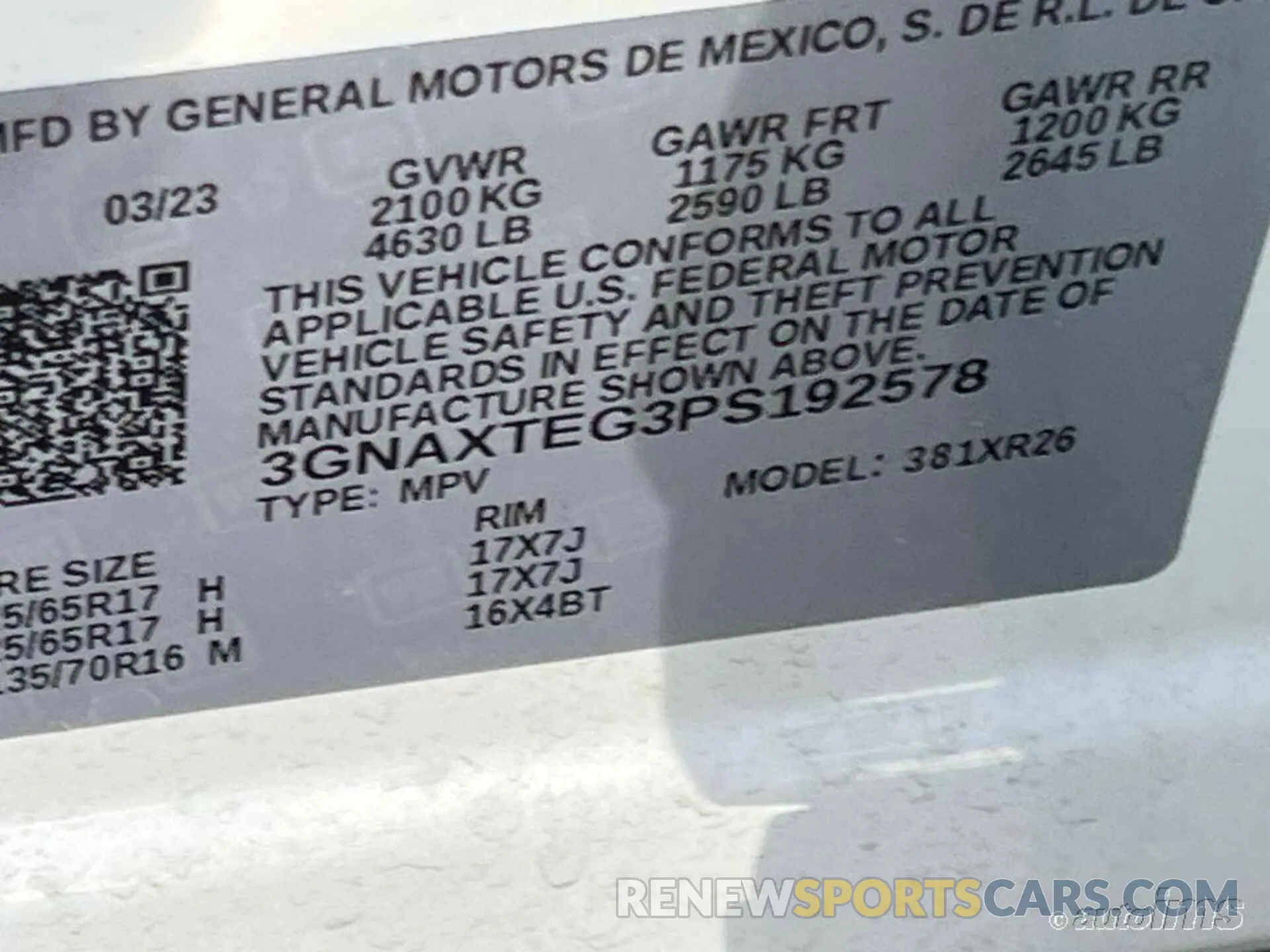 7 Photograph of a damaged car 3GNAXTEG3PS192578 CHEVROLET EQUINOX 2023