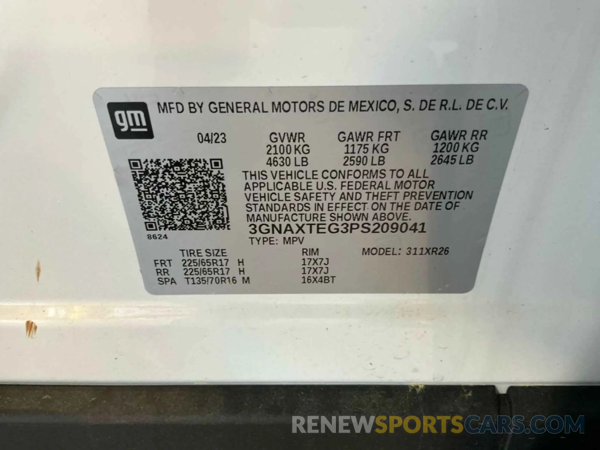 22 Photograph of a damaged car 3GNAXTEG3PS209041 CHEVROLET EQUINOX 2023