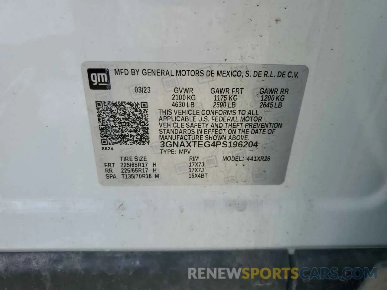 13 Photograph of a damaged car 3GNAXTEG4PS196204 CHEVROLET EQUINOX 2023